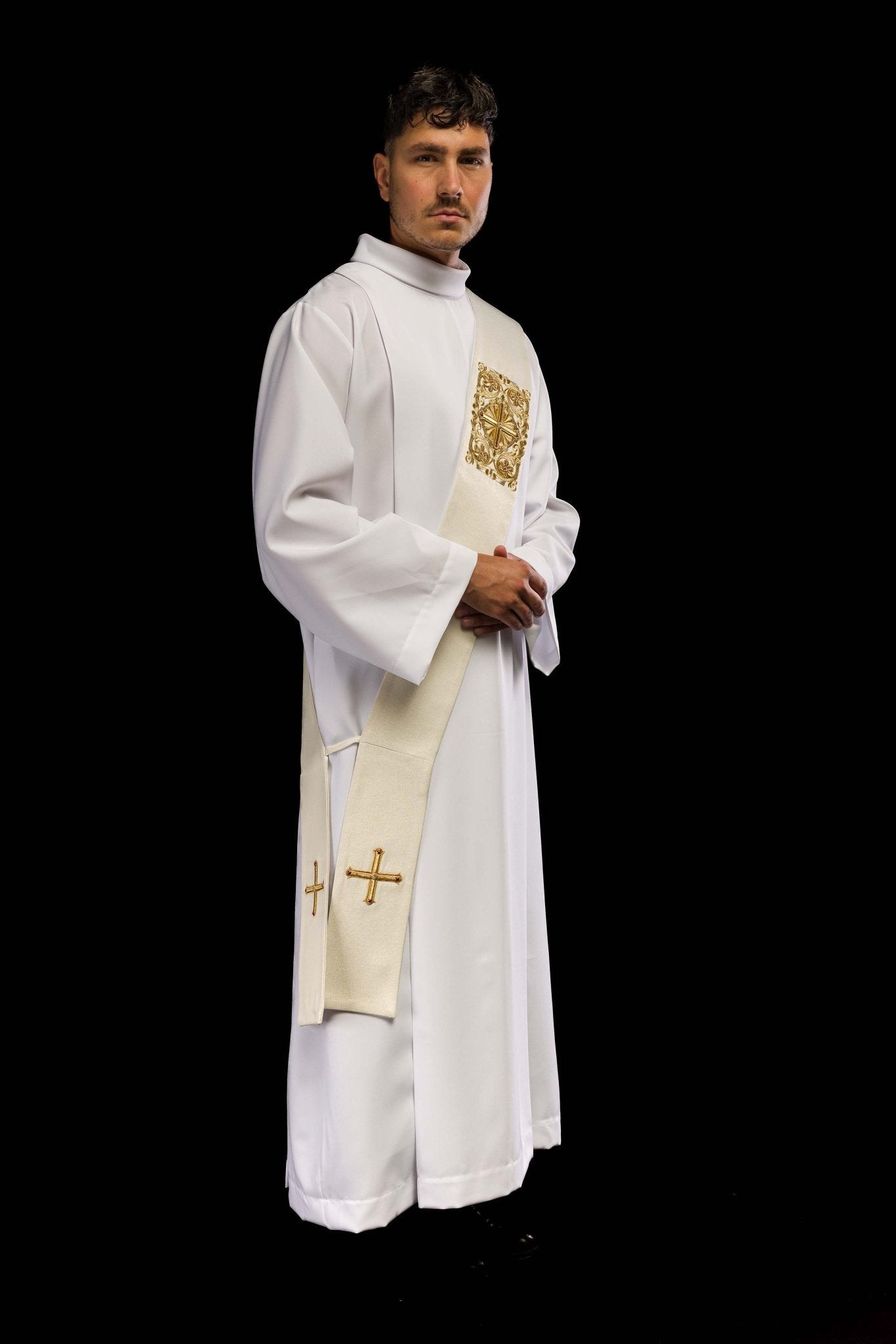 Étole de diacre brodée d'une croix LE/2210 LE2210 - 10 ZŁOTY - CHASUBLES.FR