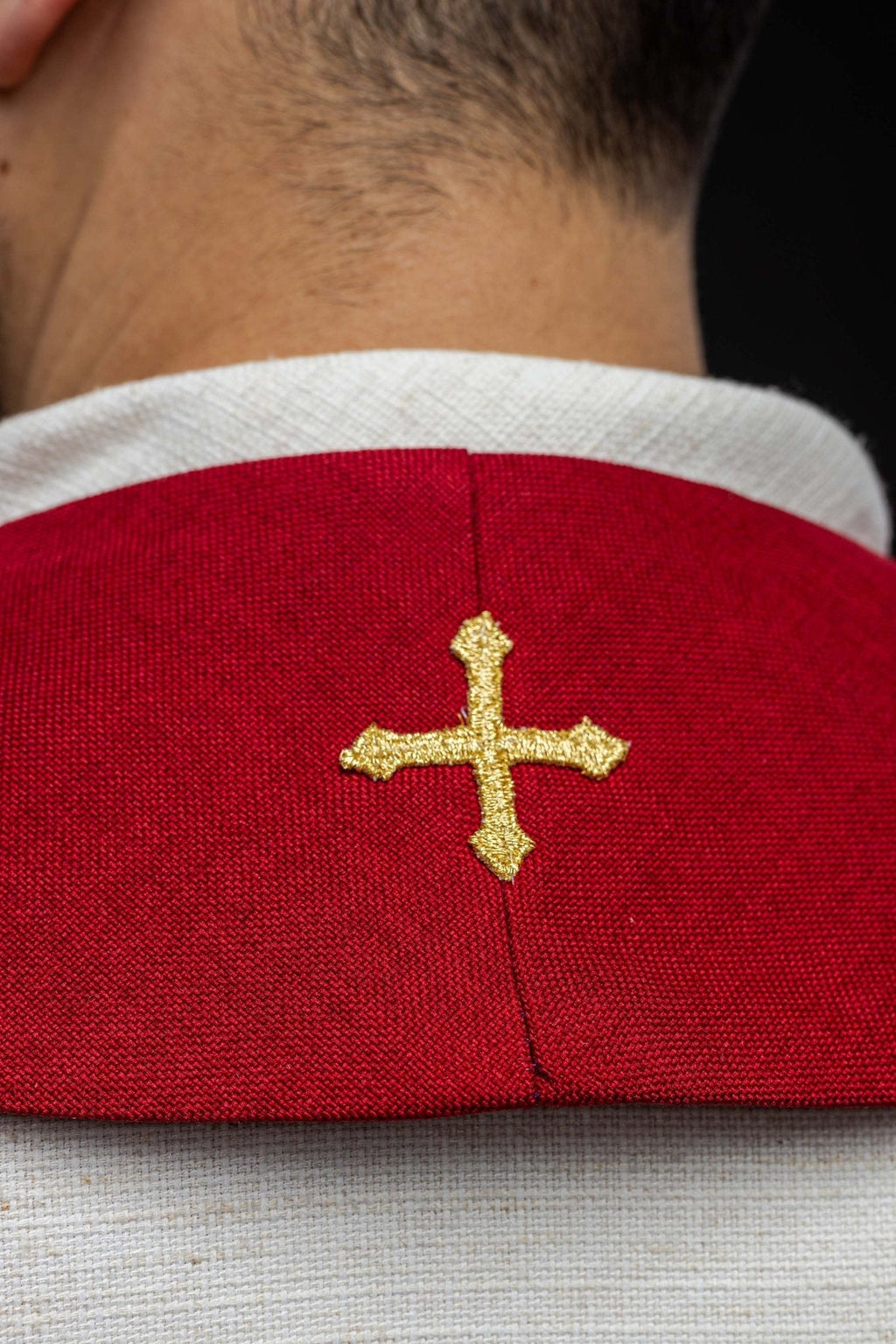Étole en velours rouge LE/2029/02 - CHASUBLES.FR