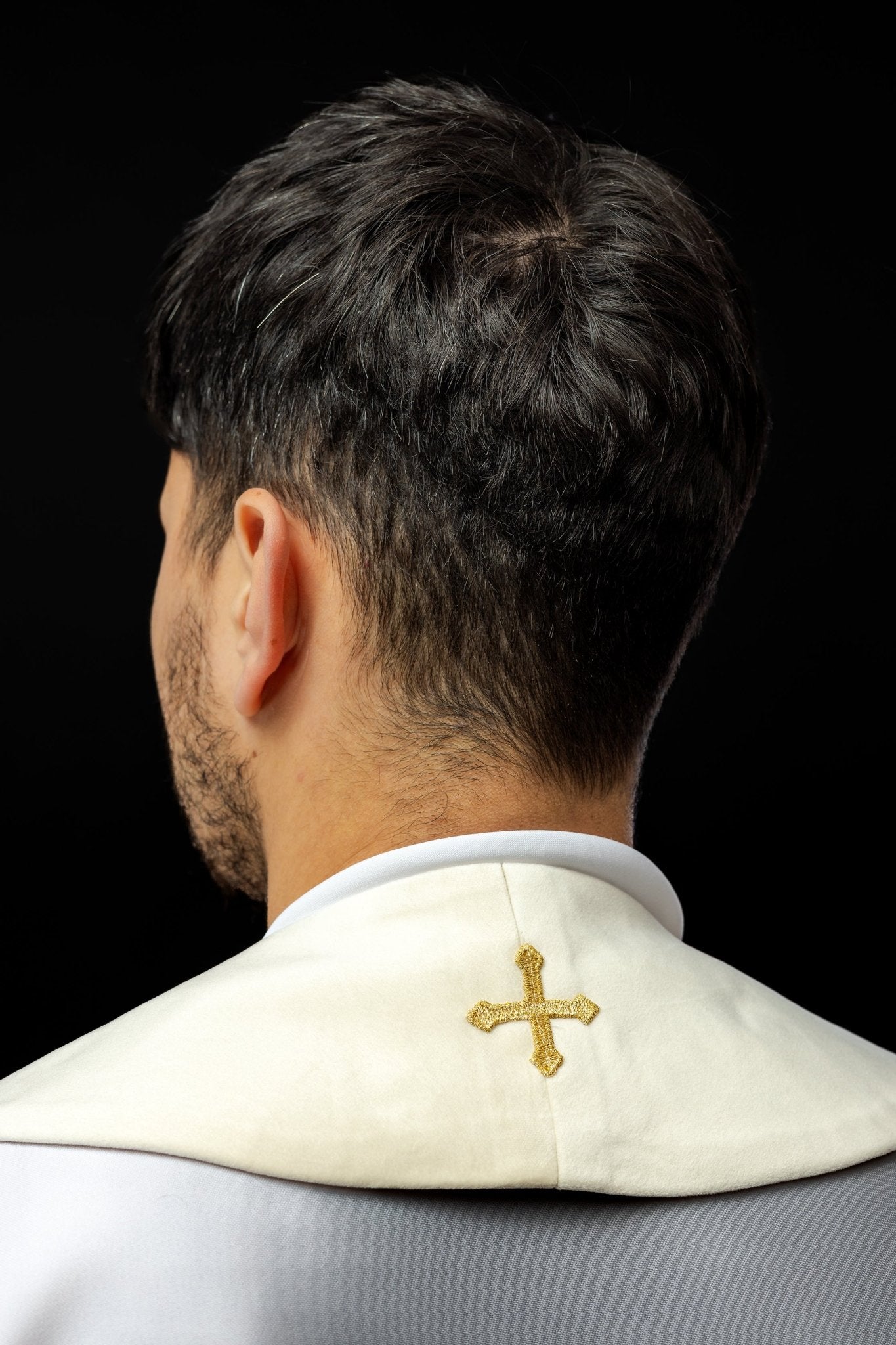 Étole IHS écrue brodée S - 2052 - 05 - 76 - CHASUBLES.FR