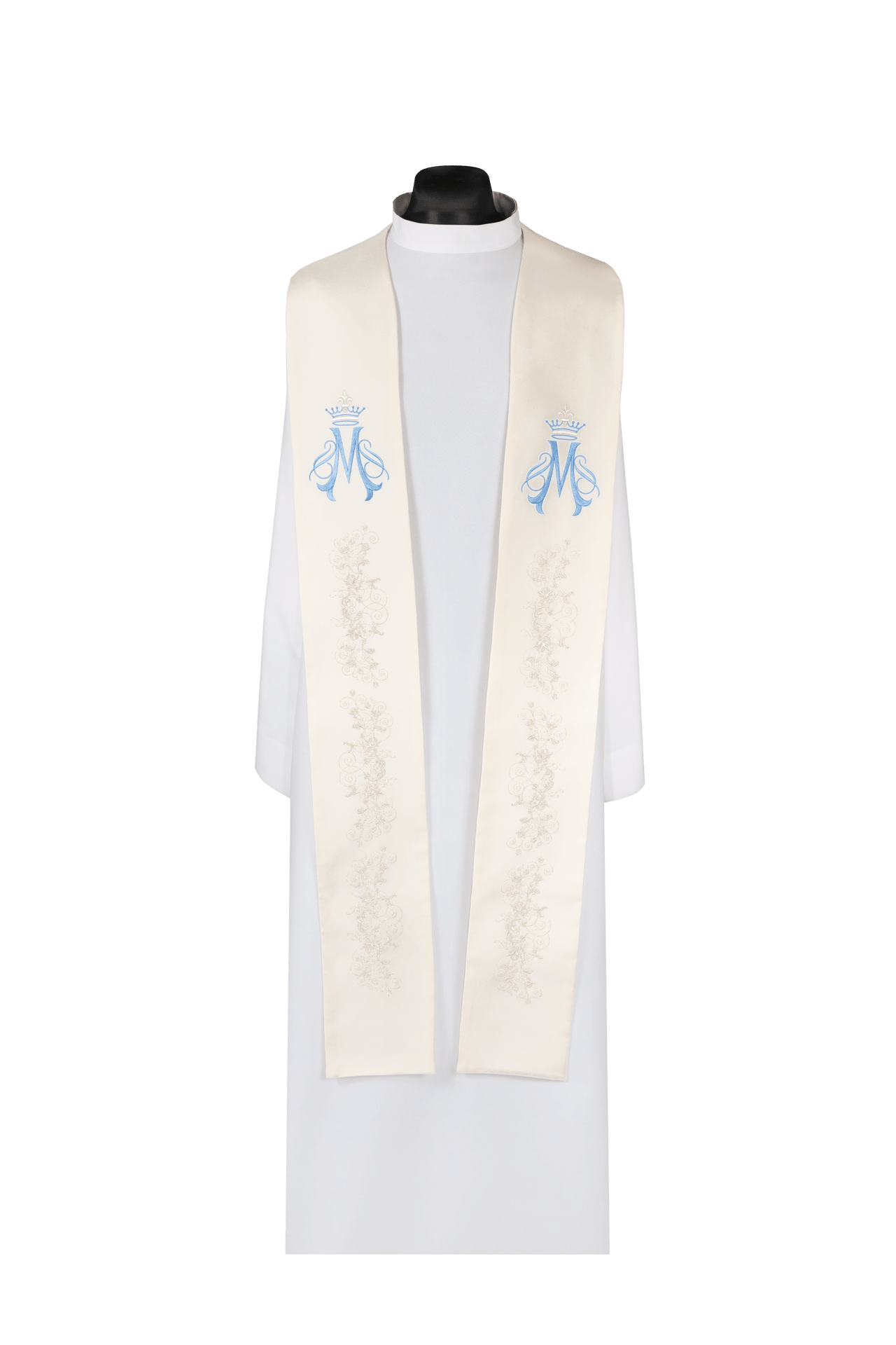 Étole mariale brodée ecru KDT/2129/05/01 - CHASUBLES.FR