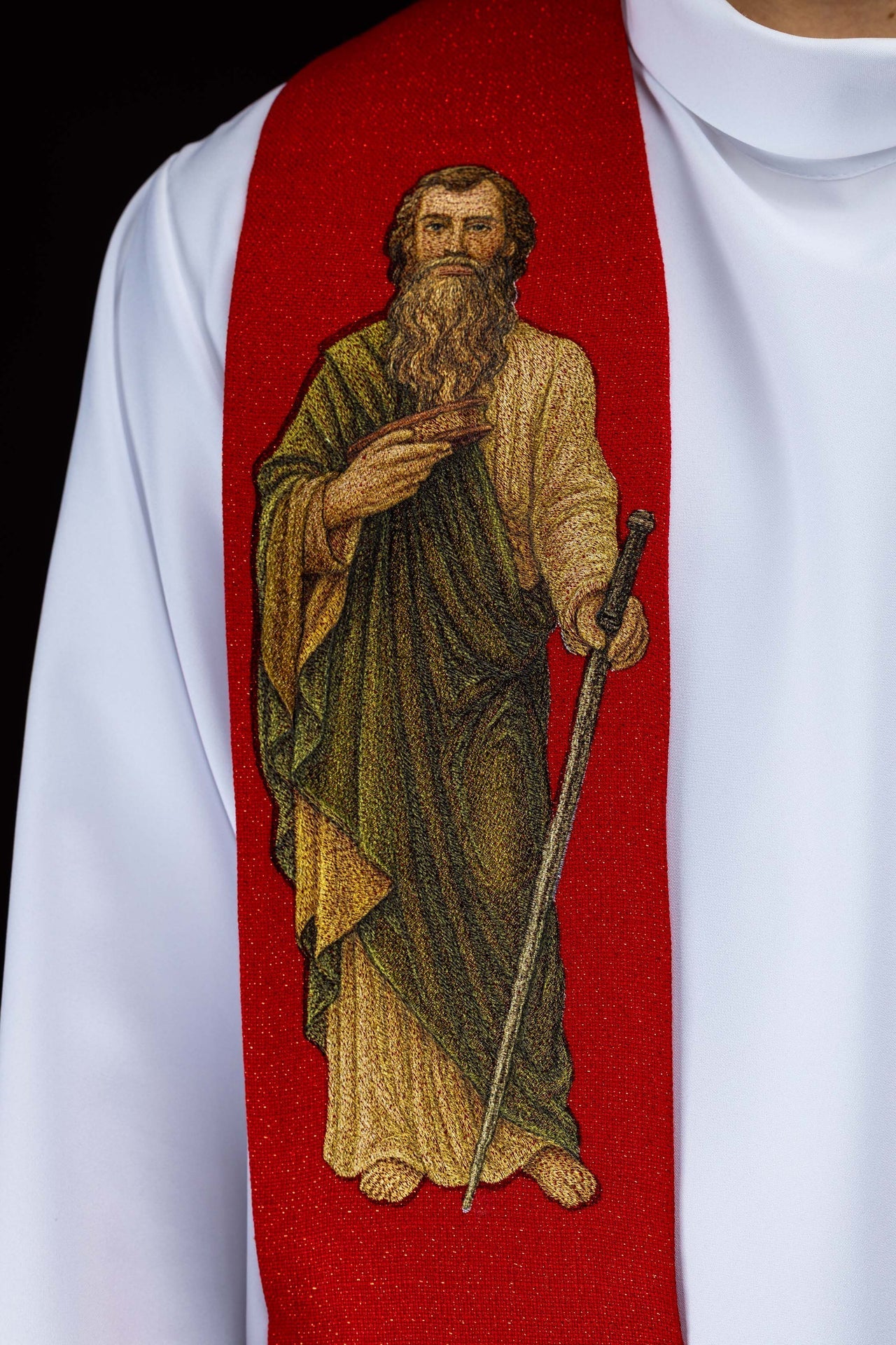 Étole richement brodée avec l’image de saint Pierre et saint Paul KSW2/017/02/71 - CHASUBLES.FR