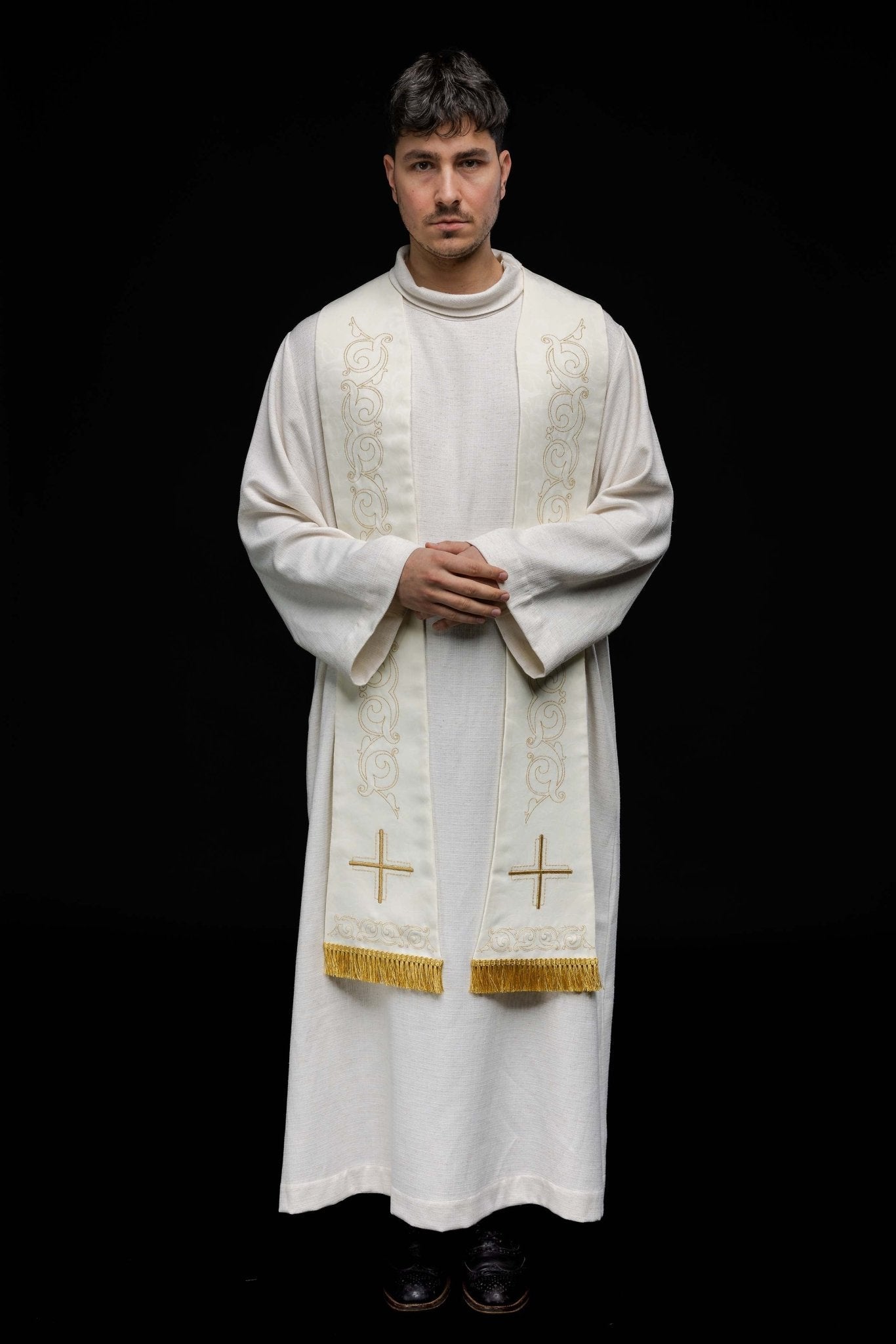 Étole romaine avec broderie de croix HA2102 - 05 - CHASUBLES.FR