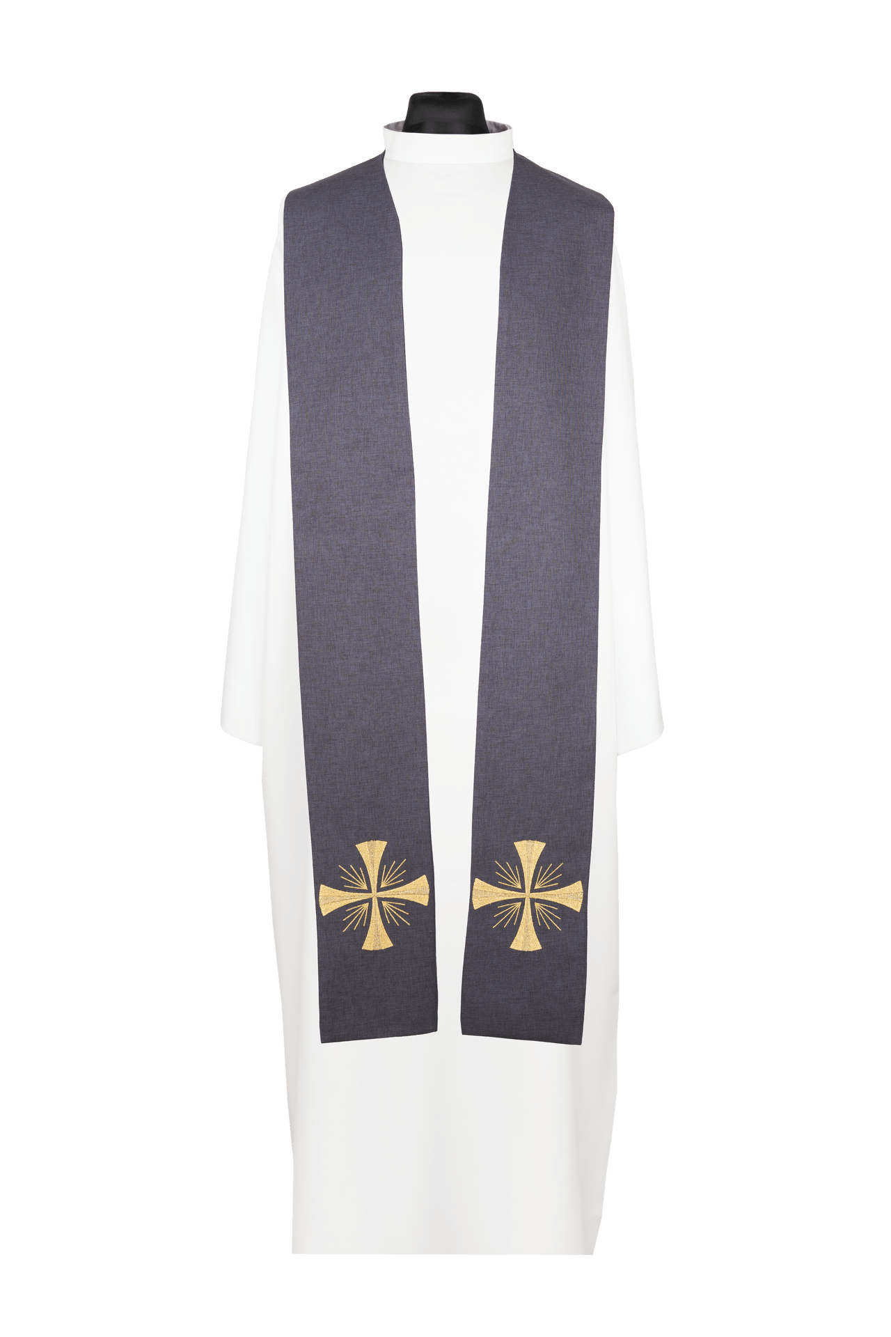 Étole sacerdotale brodée avec croix violette KDT/2054/03/70 - CHASUBLES.FR