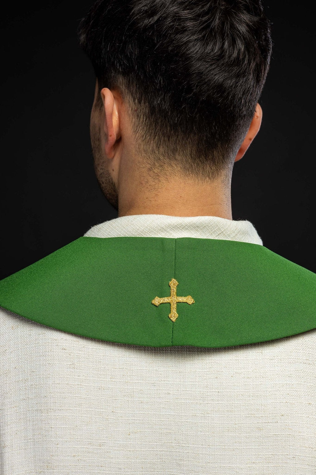 Étole verte avec broderie IHS KST/053/01/12 ZIELONY - CHASUBLES.FR