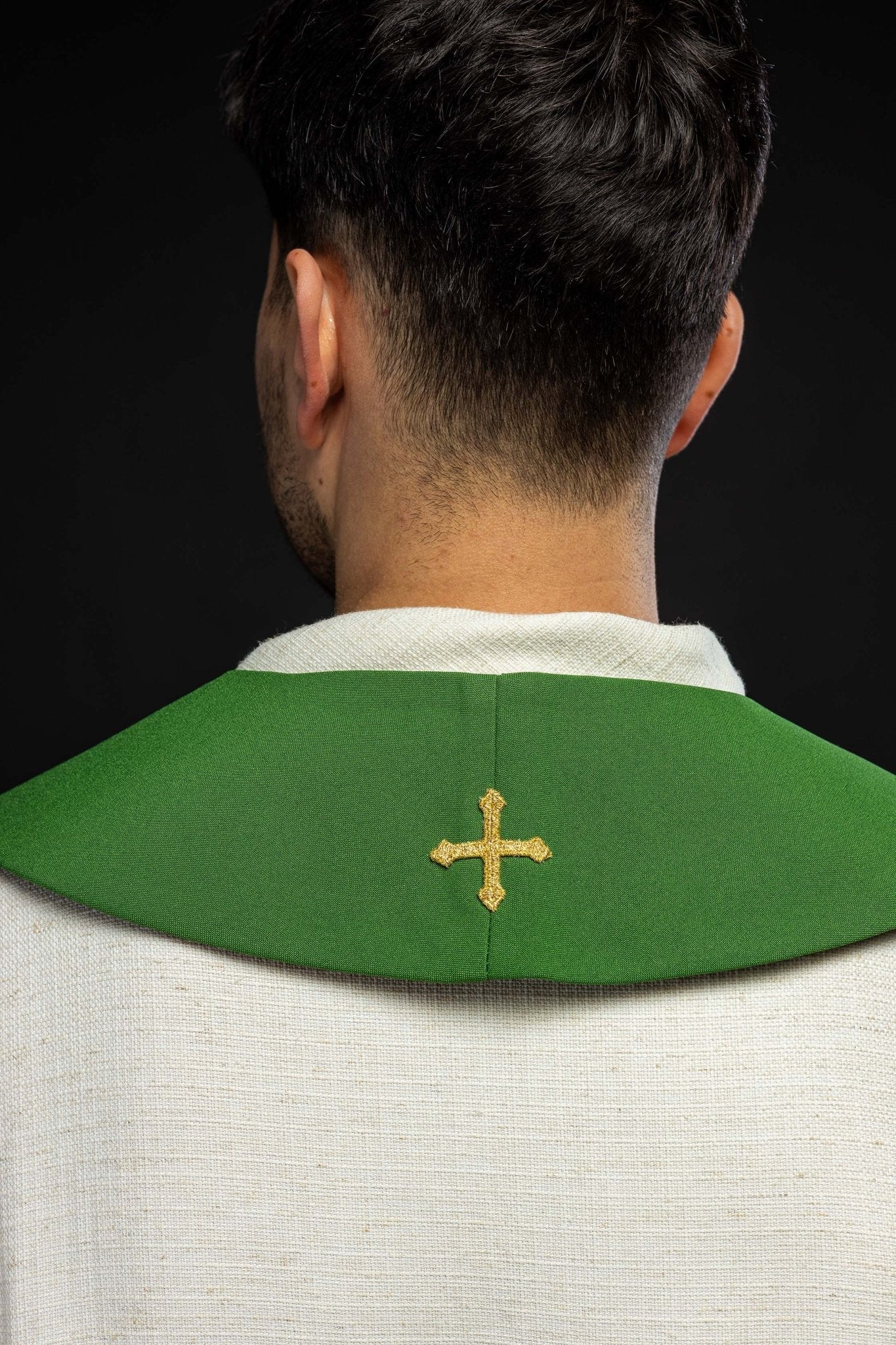 Étole verte avec broderie IHS KST/053/01/12 ZIELONY - CHASUBLES.FR