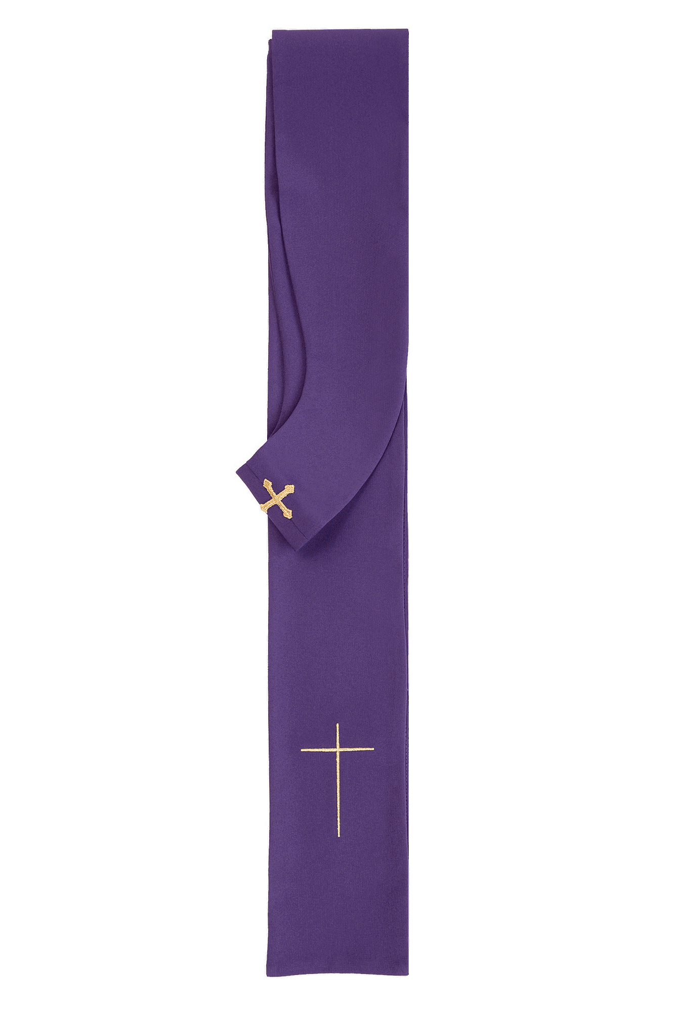 Chasuble violette ornée de 500 pierres avec bande étroite