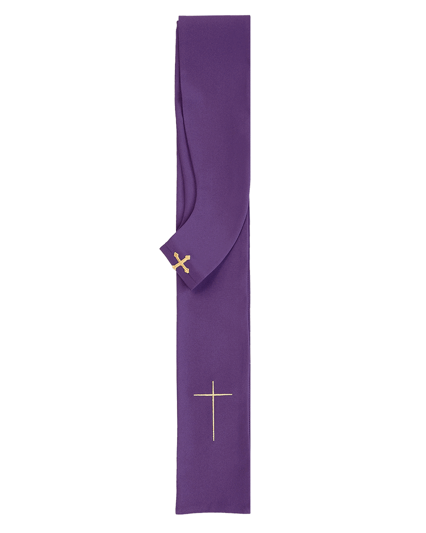 Chasuble violette avec ceinture dorée décorée avec IHS et oreilles