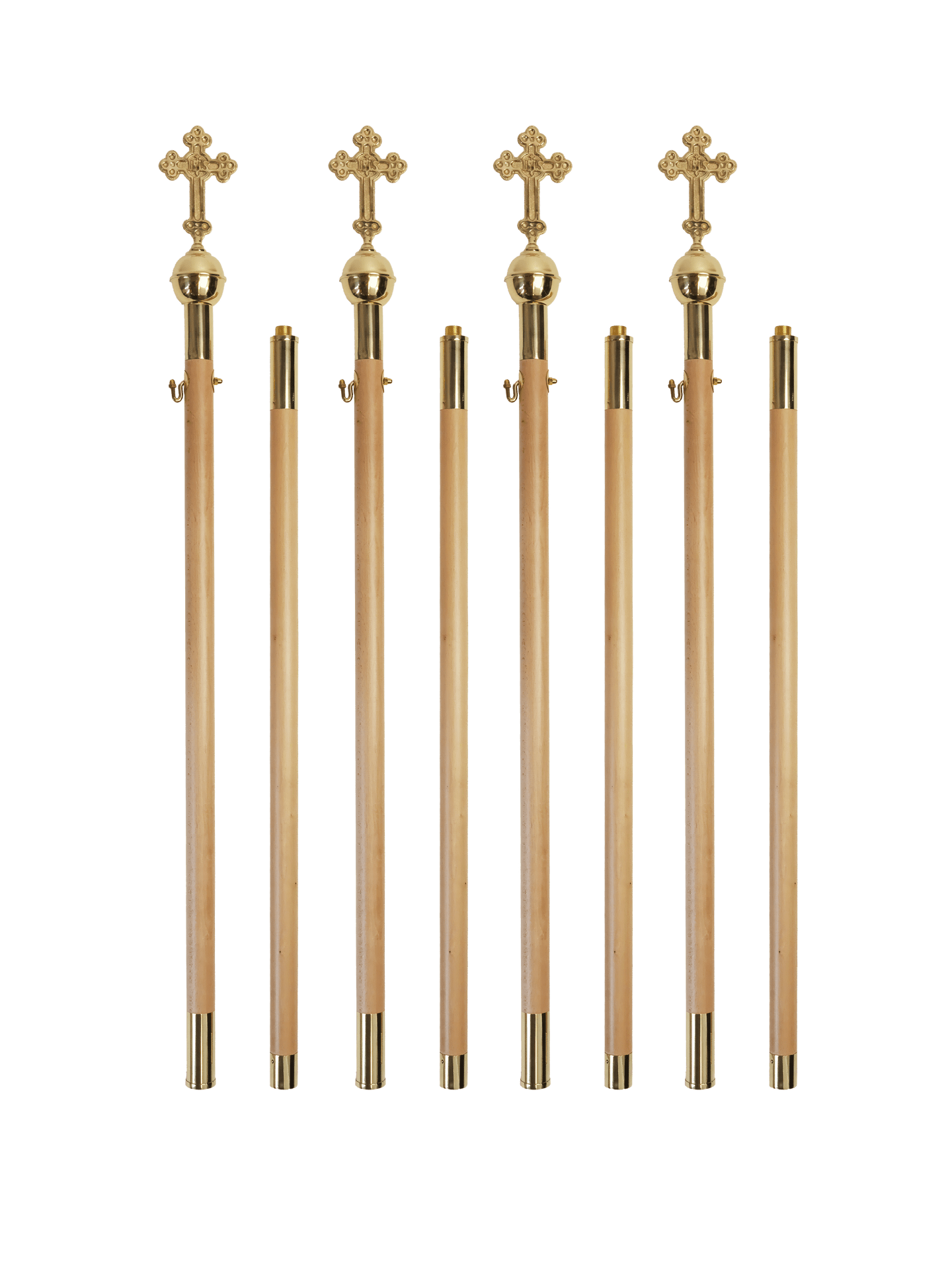 Hampes en bois clair pour dais de procession 220 cm DRZ/006 - CHASUBLES.FR