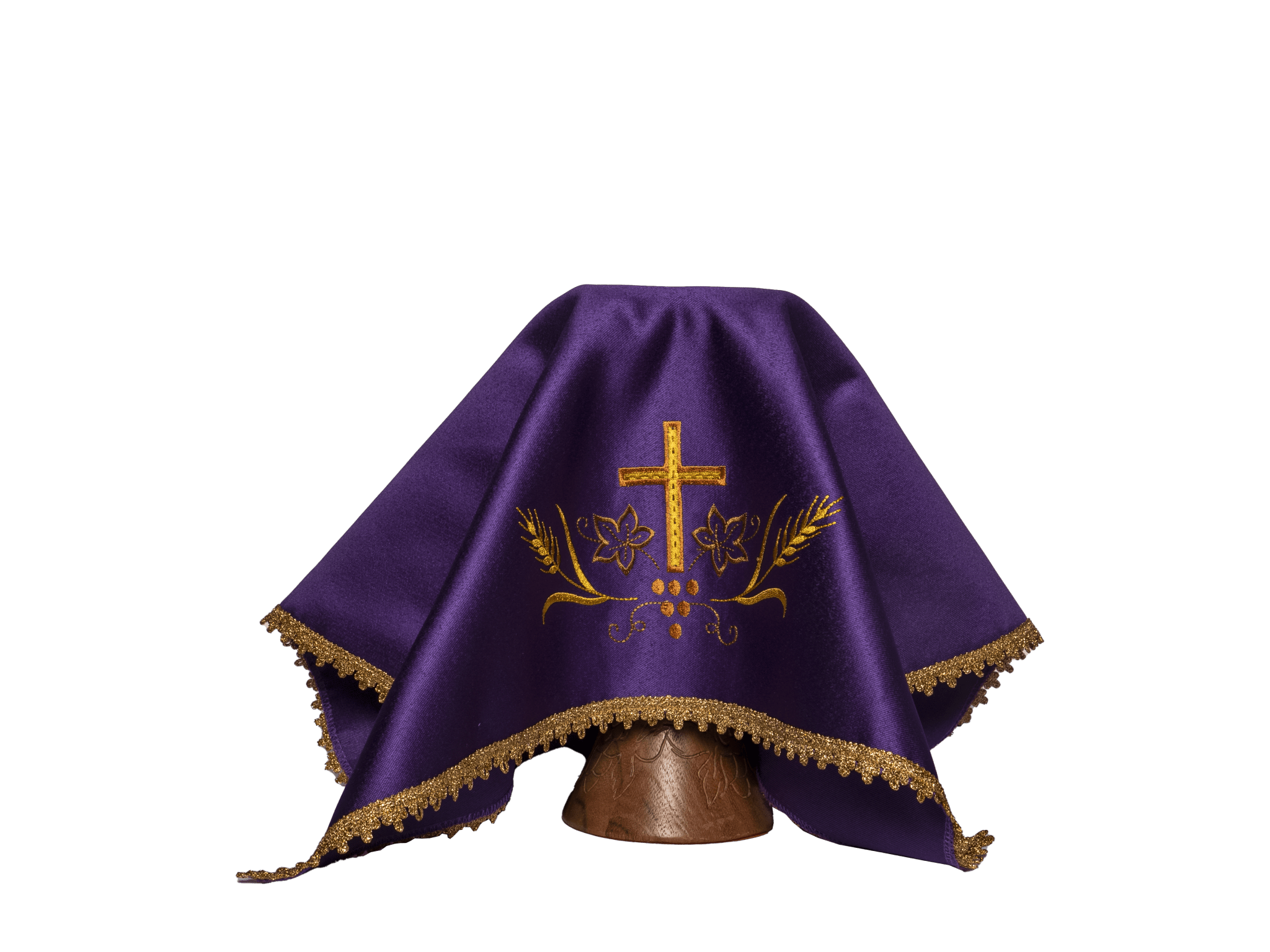 Jeu de quatre voiles pour calice avec broderie en croix d'or KWB/005/20 50X50 (4szt.) - CHASUBLES.FR