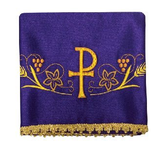 Jeu de voiles colorés pour calice avec motif PAX KWB/004/20 50X50 (4szt.) - CHASUBLES.FR