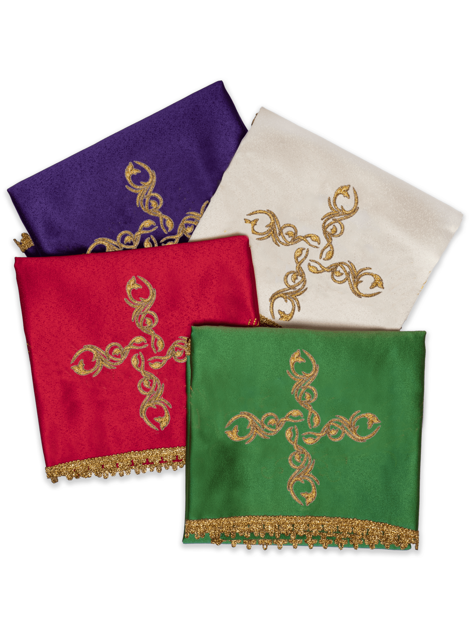 Jeu de voiles pour le calice en quatre couleurs liturgiques KWB/012 50X50 (4szt.) - CHASUBLES.FR
