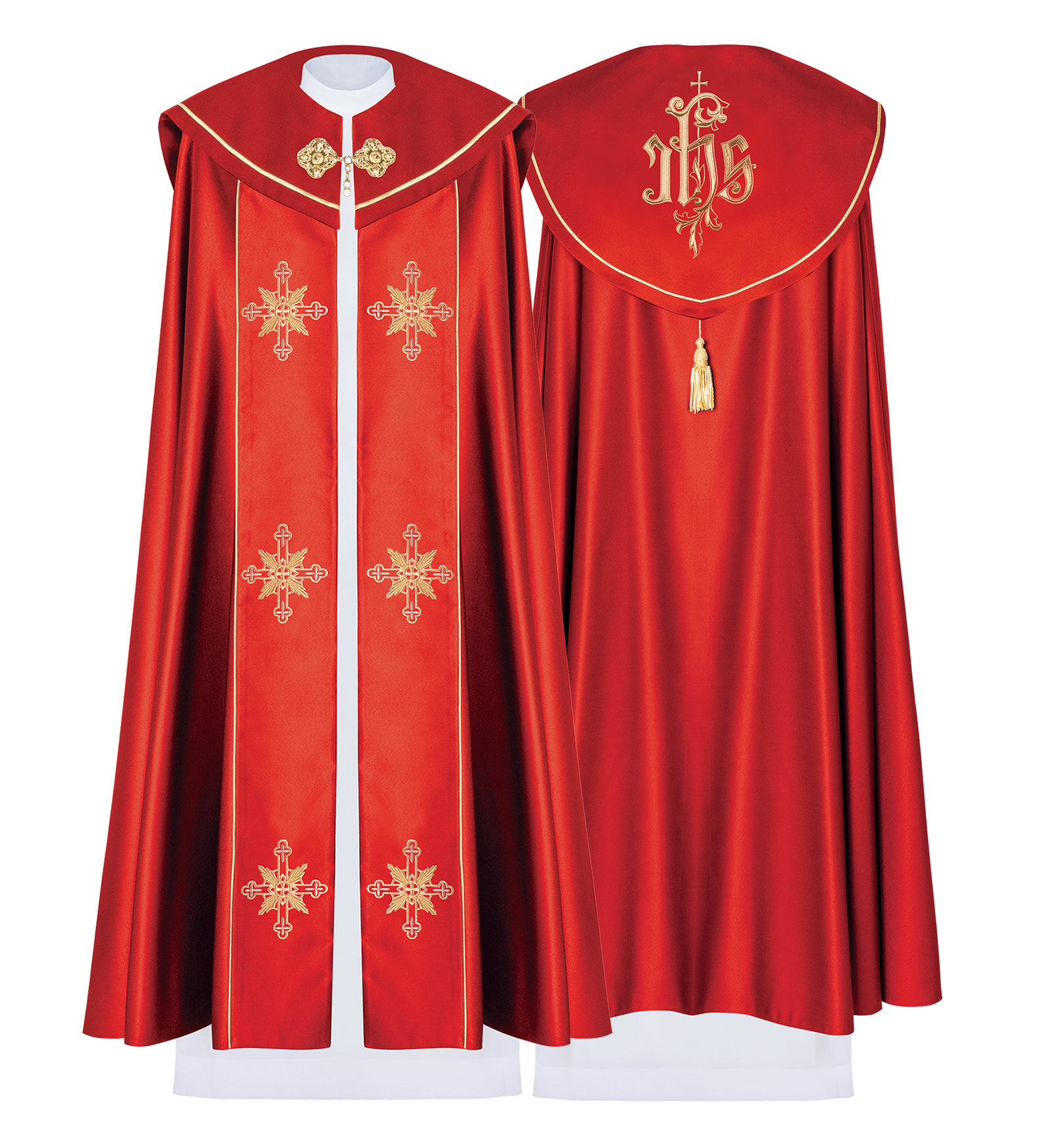 Cape eucharistique monogramme IHS Roug