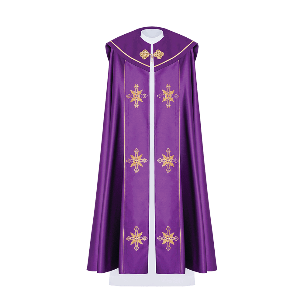 Chasuble eucharistique monogramme IHS violet