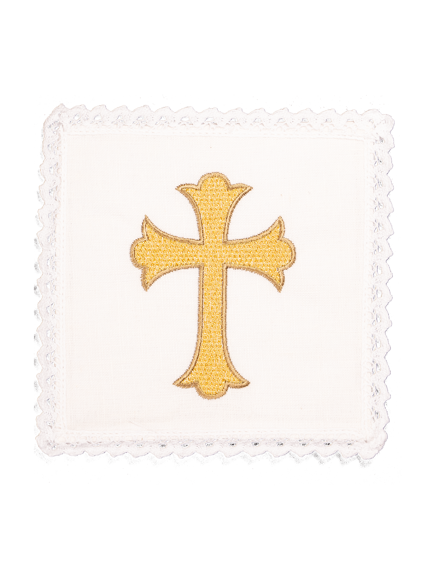 Calice en lin avec croix eucharistique brodée