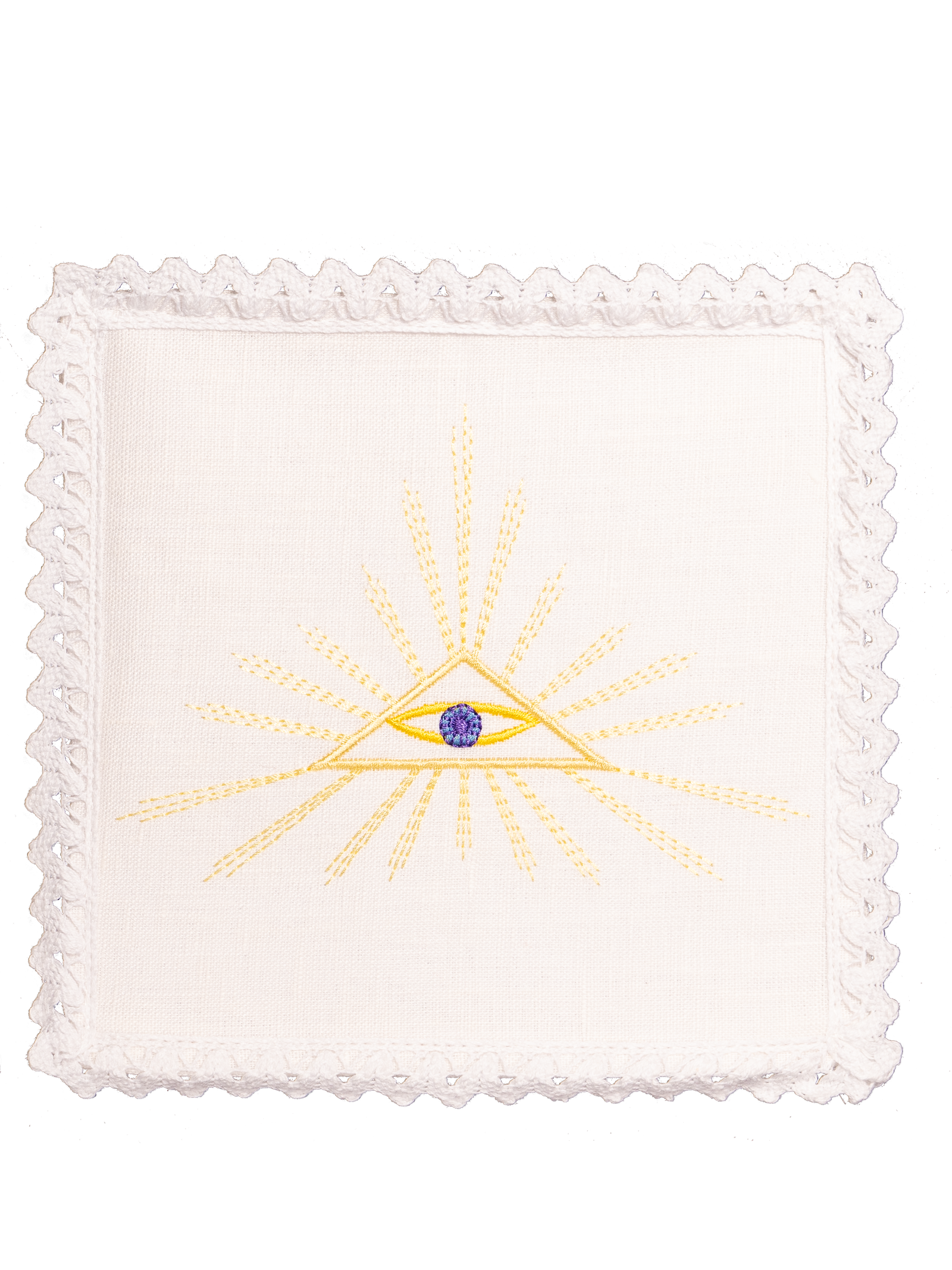 Set de calice en lin avec broderie eucharistique oeil de la providence