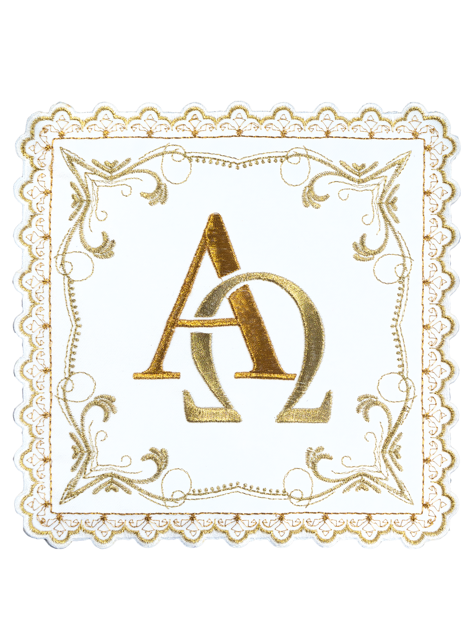 Calice avec motif des lettres Alpha et Omega