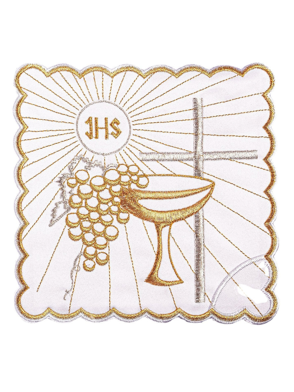 Linge d'autel avec une broderie dorée de calice et de croix KK/091 - CHASUBLES.FR