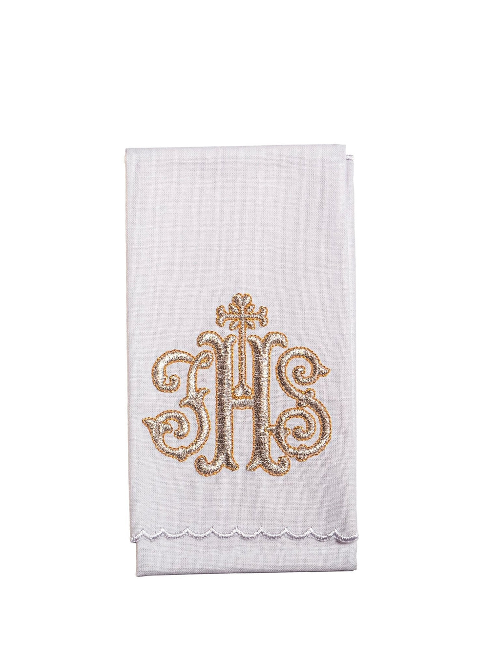 Linge d'autel avec une broderie dorée de IHS KK/072/04 - CHASUBLES.FR