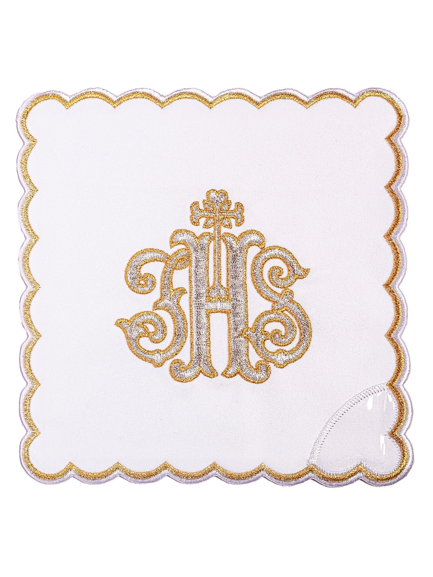 Linge d'autel avec une broderie dorée de IHS KK/072/04 - CHASUBLES.FR