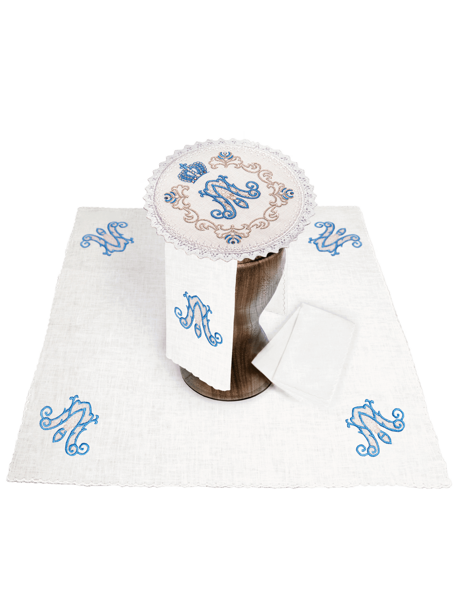 Linge d'autel avec une broderie mariale LE/5001 - CHASUBLES.FR