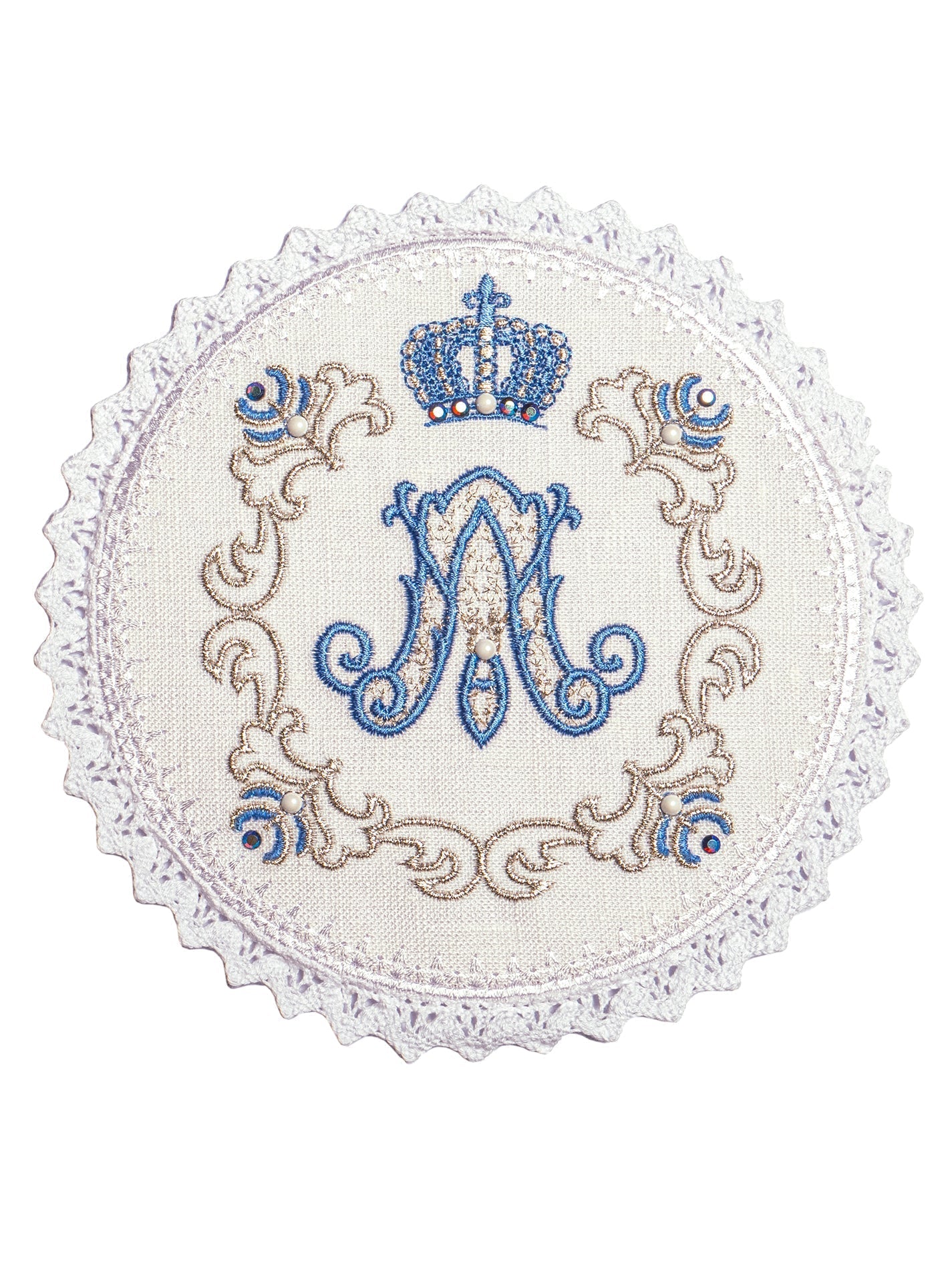 Linge d'autel avec une broderie mariale LE/5001 - CHASUBLES.FR