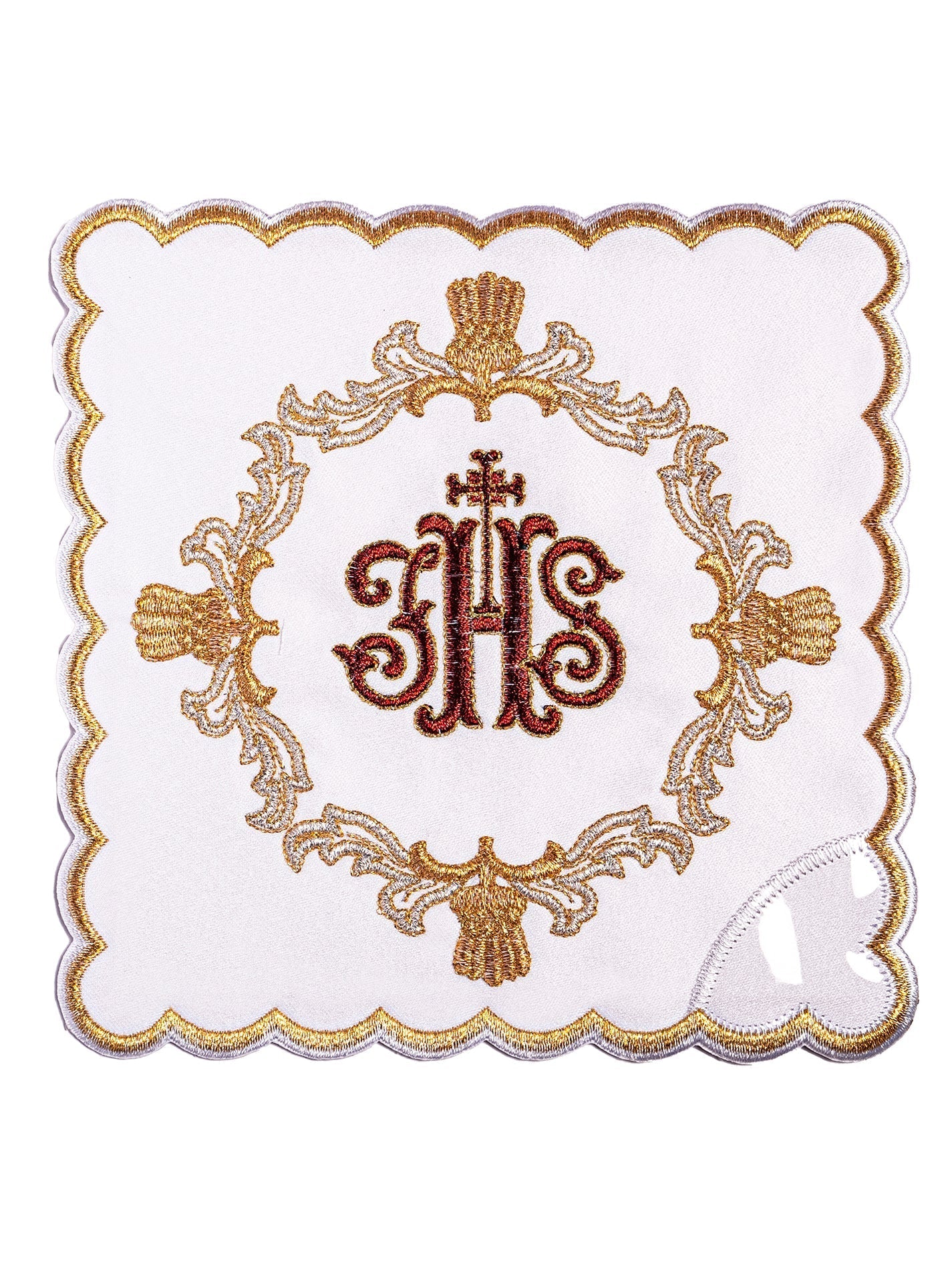 Linge d'autel avec une broderie rouge KK/038 - CHASUBLES.FR
