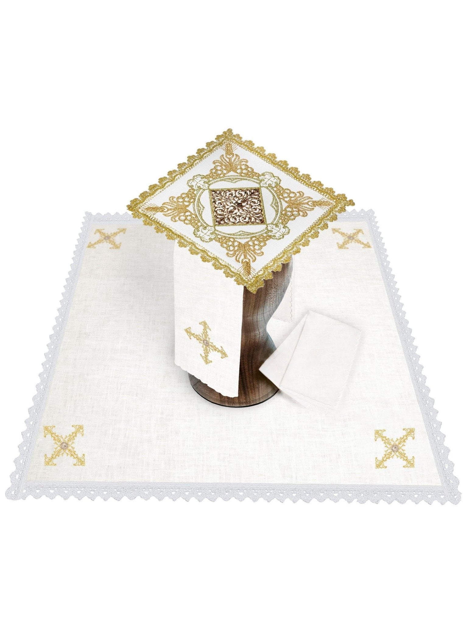 Linge d'autel avec une petite croix métallique HA/5008 - CHASUBLES.FR