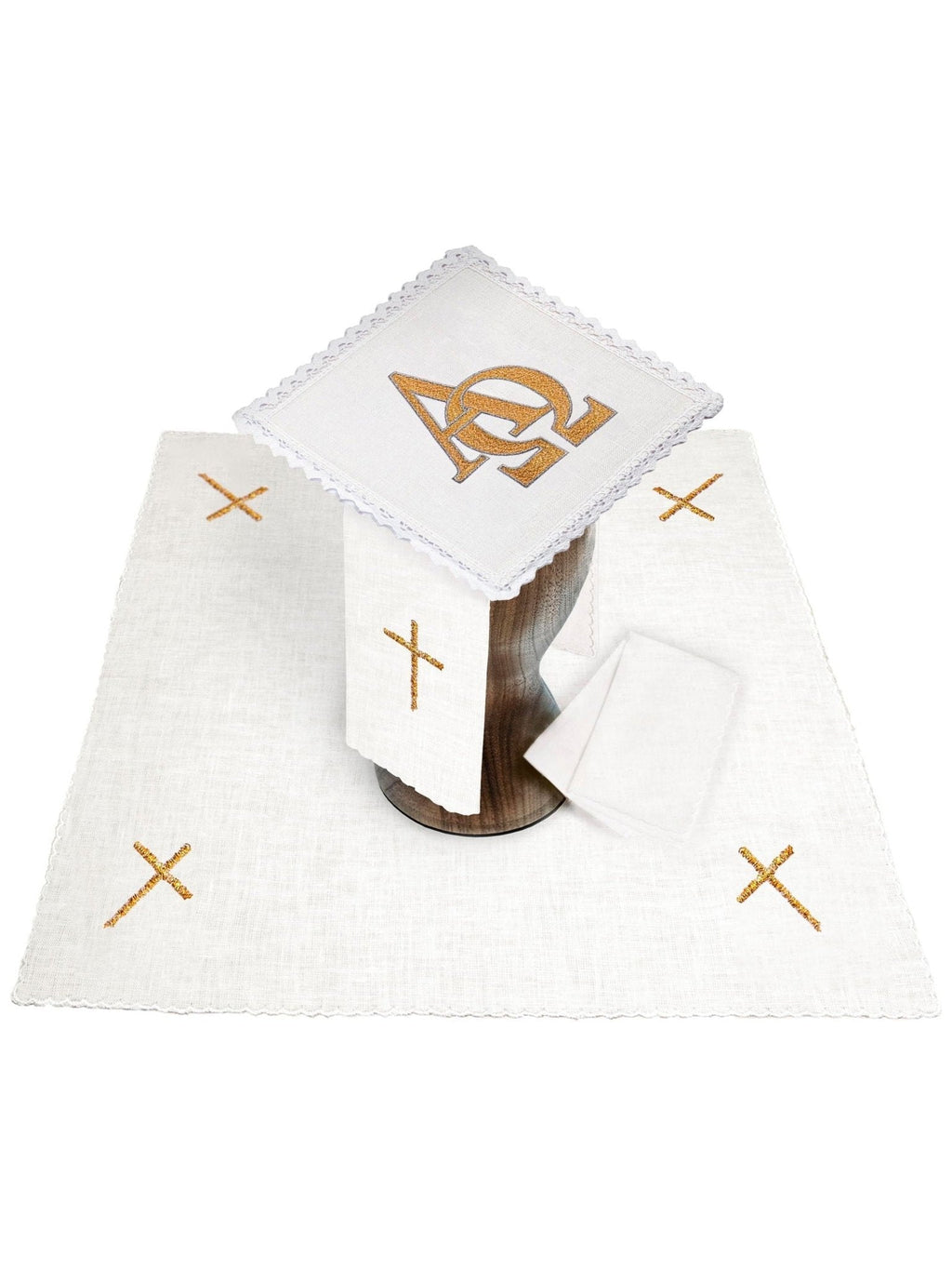 Linge d'autel brodé avec le motif ALPHA OMEGA KKL/177 - CHASUBLES.FR