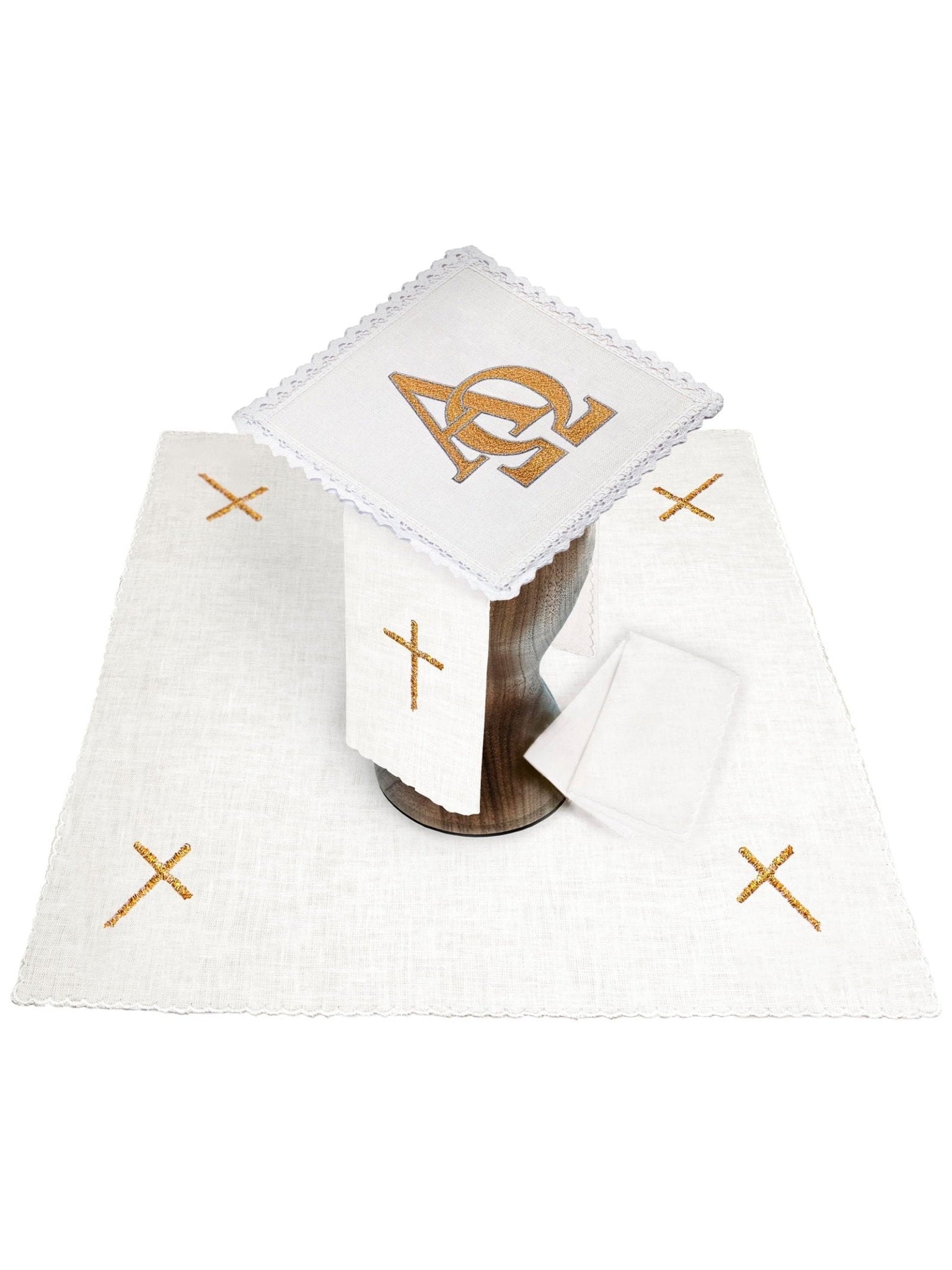 Linge d'autel brodé avec le motif ALPHA OMEGA KKL/177 - CHASUBLES.FR
