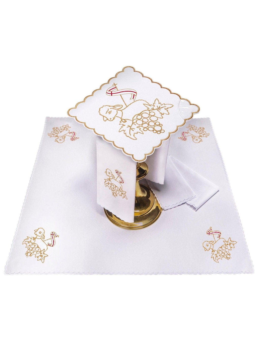 Linge d'autel brodé avec le motif de l'Agneau de Dieu KK/127 - CHASUBLES.FR