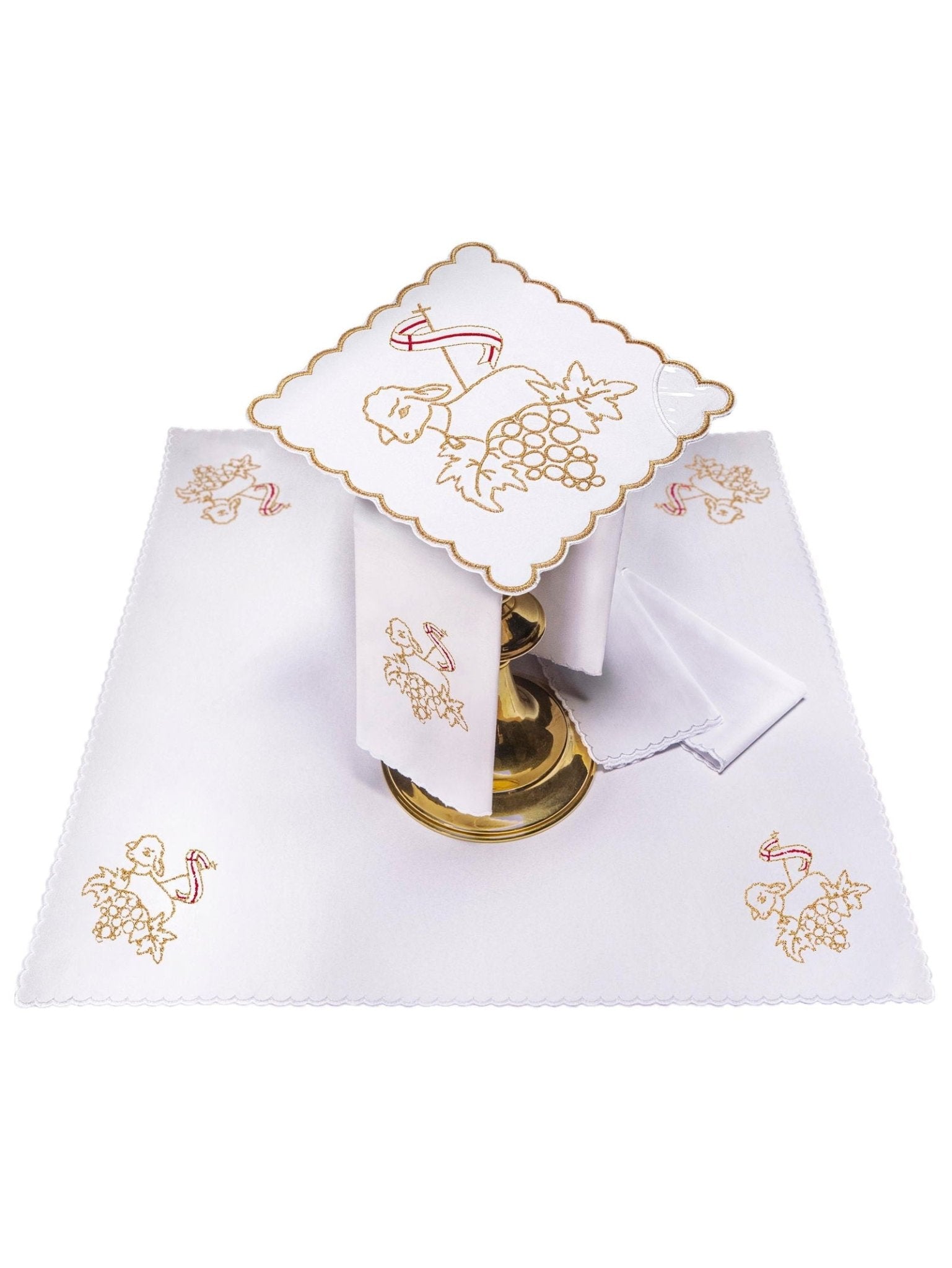 Linge d'autel brodé avec le motif de l'Agneau de Dieu KK/127 - CHASUBLES.FR