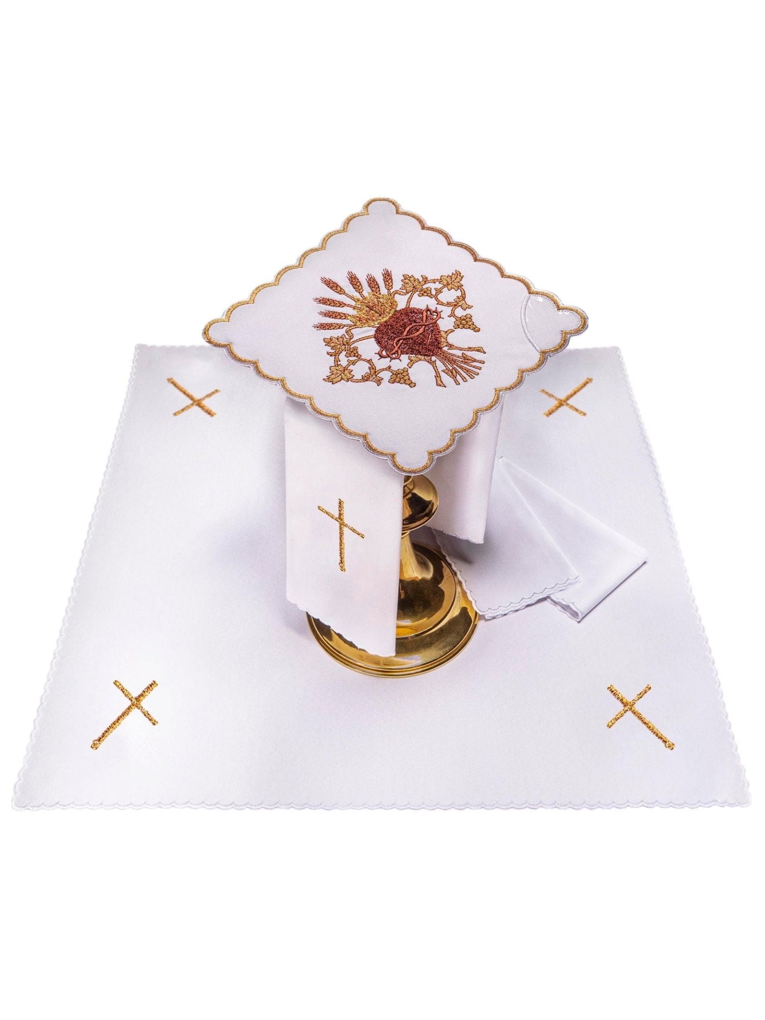 Linge d'autel brodé avec le motif du Sacré - Cœur de Jésus KK/167 - CHASUBLES.FR