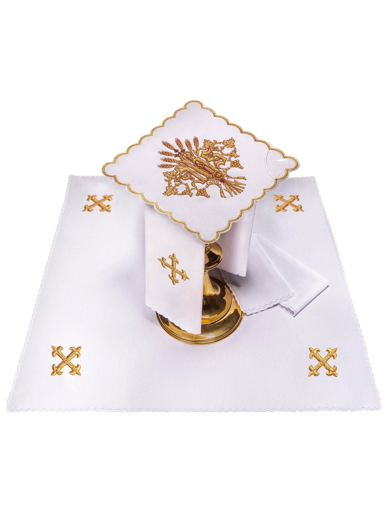 Linge d'autel brodé avec le motif IHS KK/168 - CHASUBLES.FR