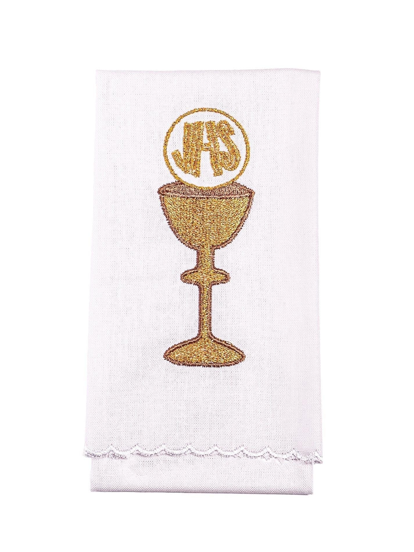 Linge d'autel brodé avec un motif de calice KK/058 - CHASUBLES.FR