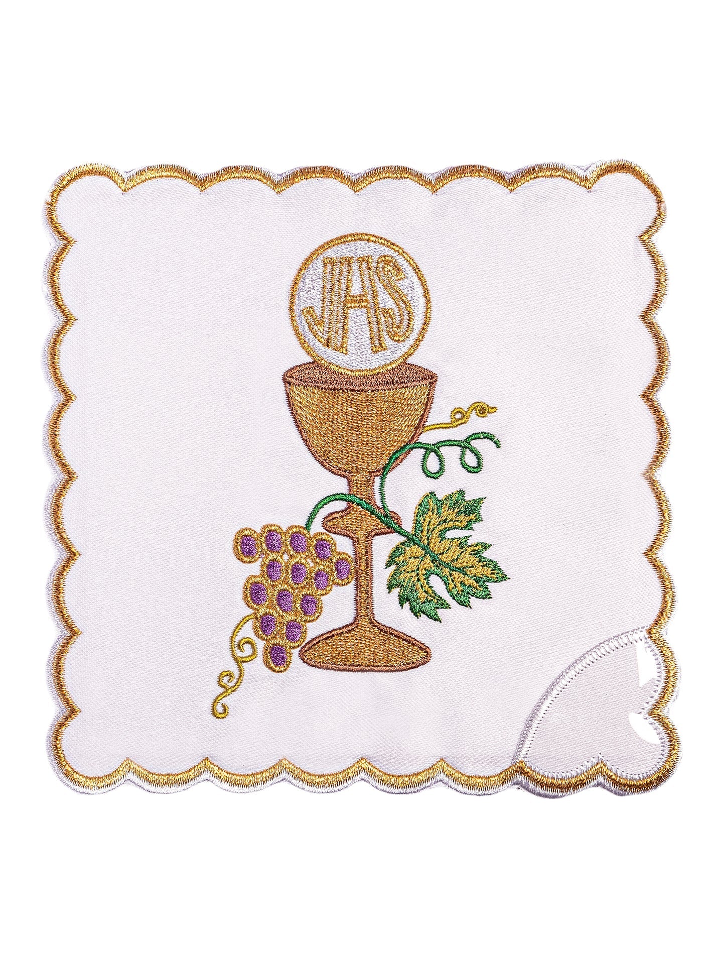 Linge d'autel brodé avec un motif de calice KK/058 - CHASUBLES.FR