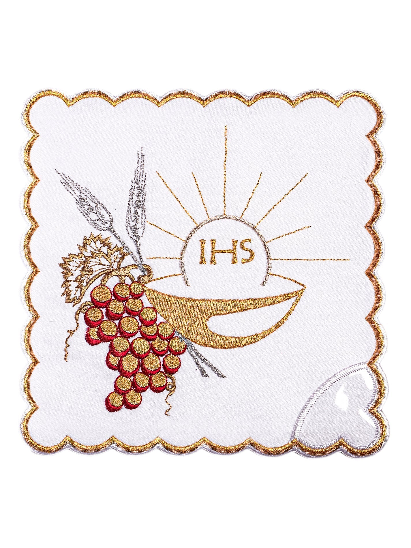 Linge d'autel brodé avec un motif de calice eucharistique KK/046 - CHASUBLES.FR