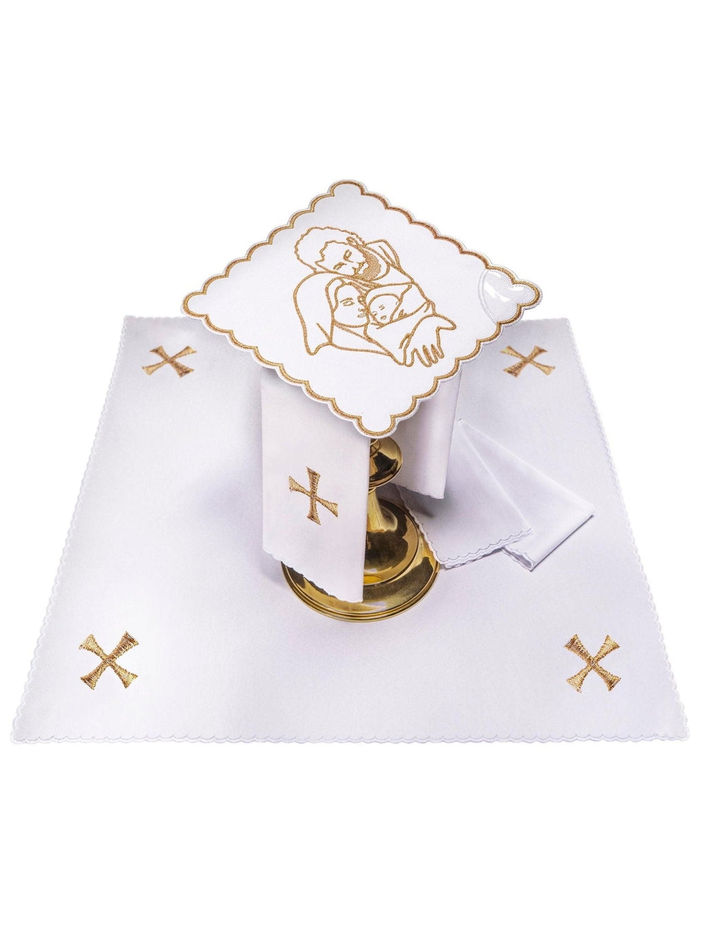 Linge d'autel brodé avec un motif de la Sainte Famille KK/120 - CHASUBLES.FR