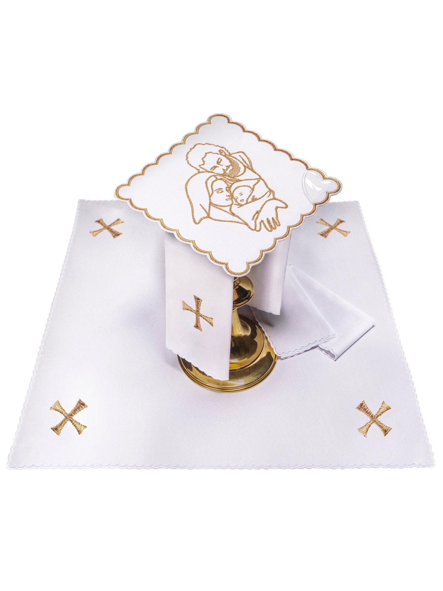 Linge d'autel brodé avec un motif de la Sainte Famille KK/120 - CHASUBLES.FR
