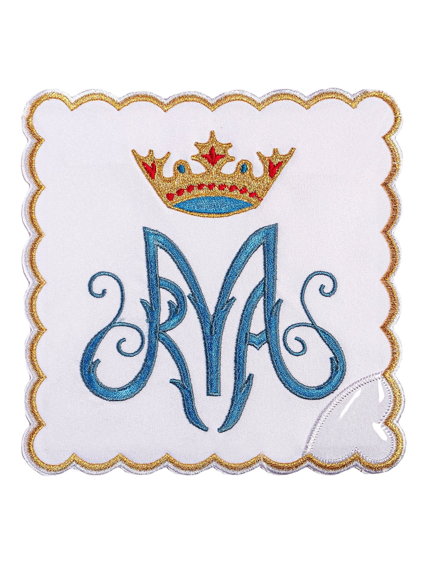 Linge d'autel brodé avec un motif marial coloré KK/003/C1 - CHASUBLES.FR