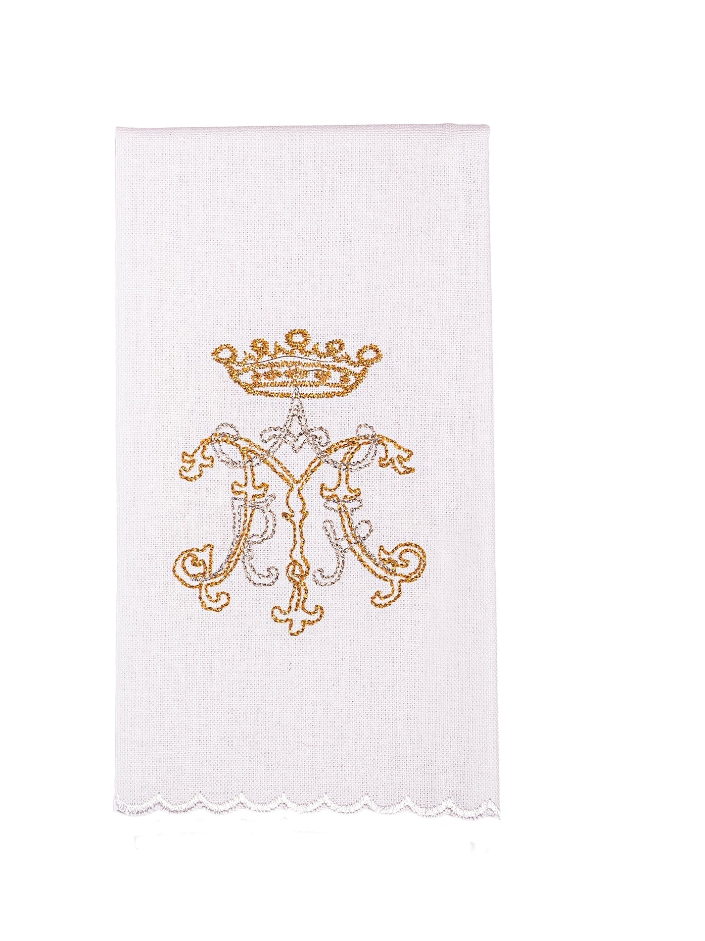 Linge d'autel brodé avec un motif marial coloré KK/020 - CHASUBLES.FR