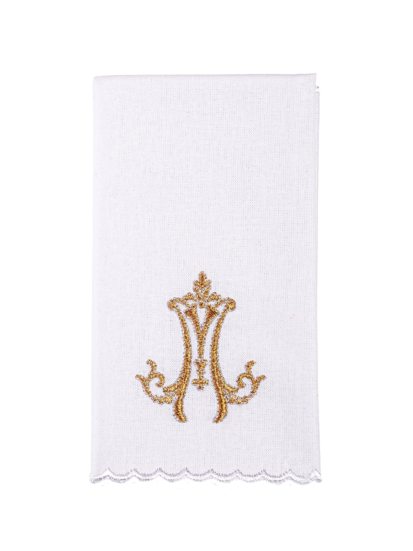 Linge d'autel brodé avec un motif marial coloré KK/077 - CHASUBLES.FR