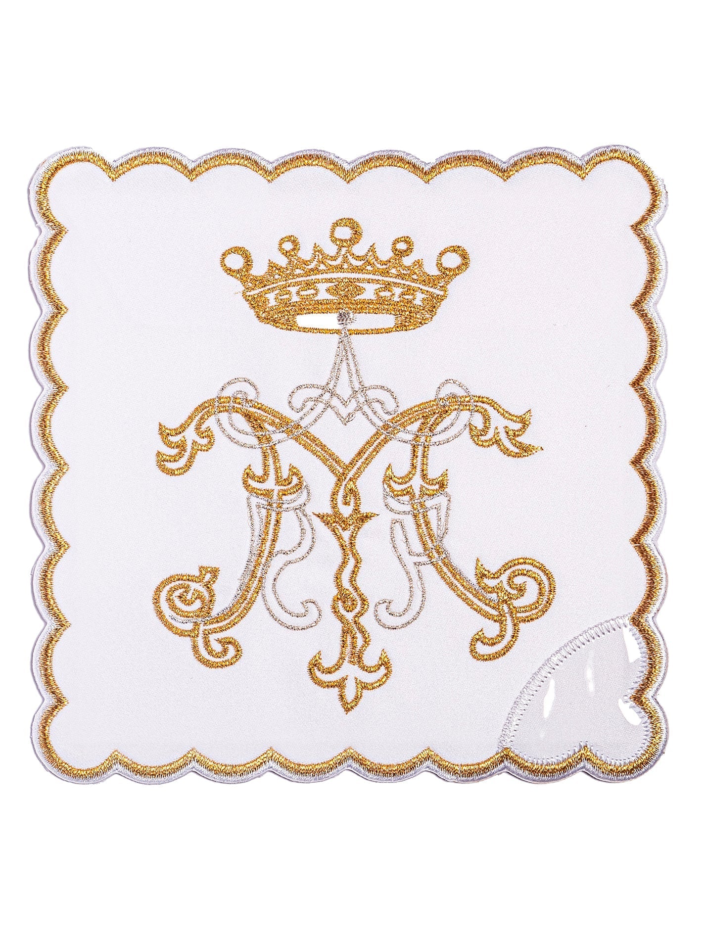 Linge d'autel brodé avec un motif marial coloré KK/020 - CHASUBLES.FR