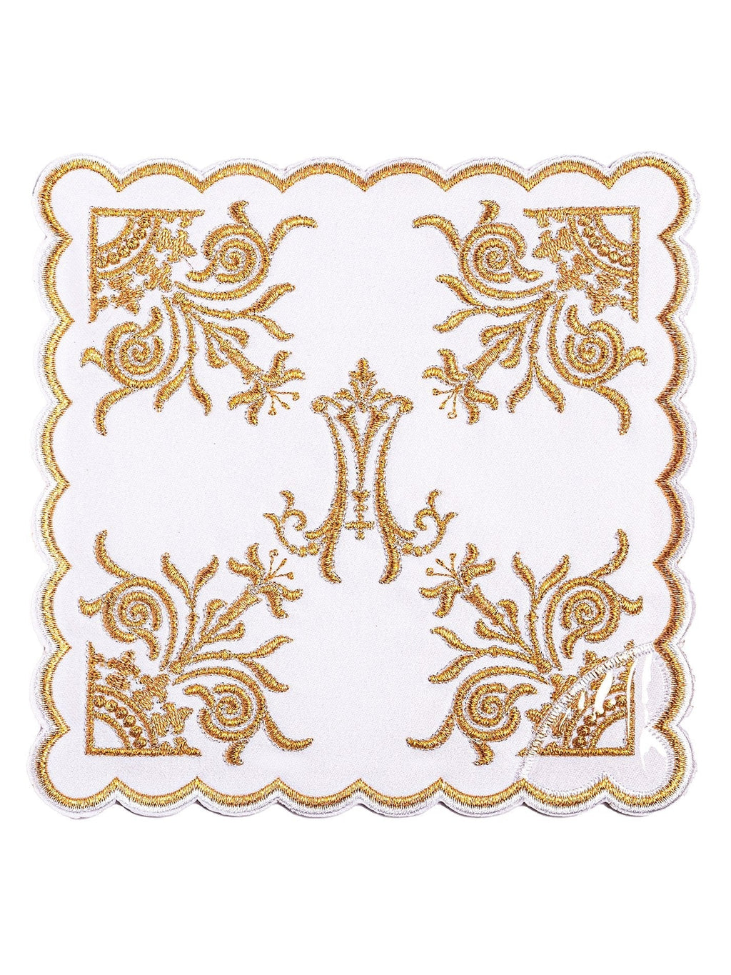 Linge d'autel brodé avec un motif marial coloré KK/077 - CHASUBLES.FR