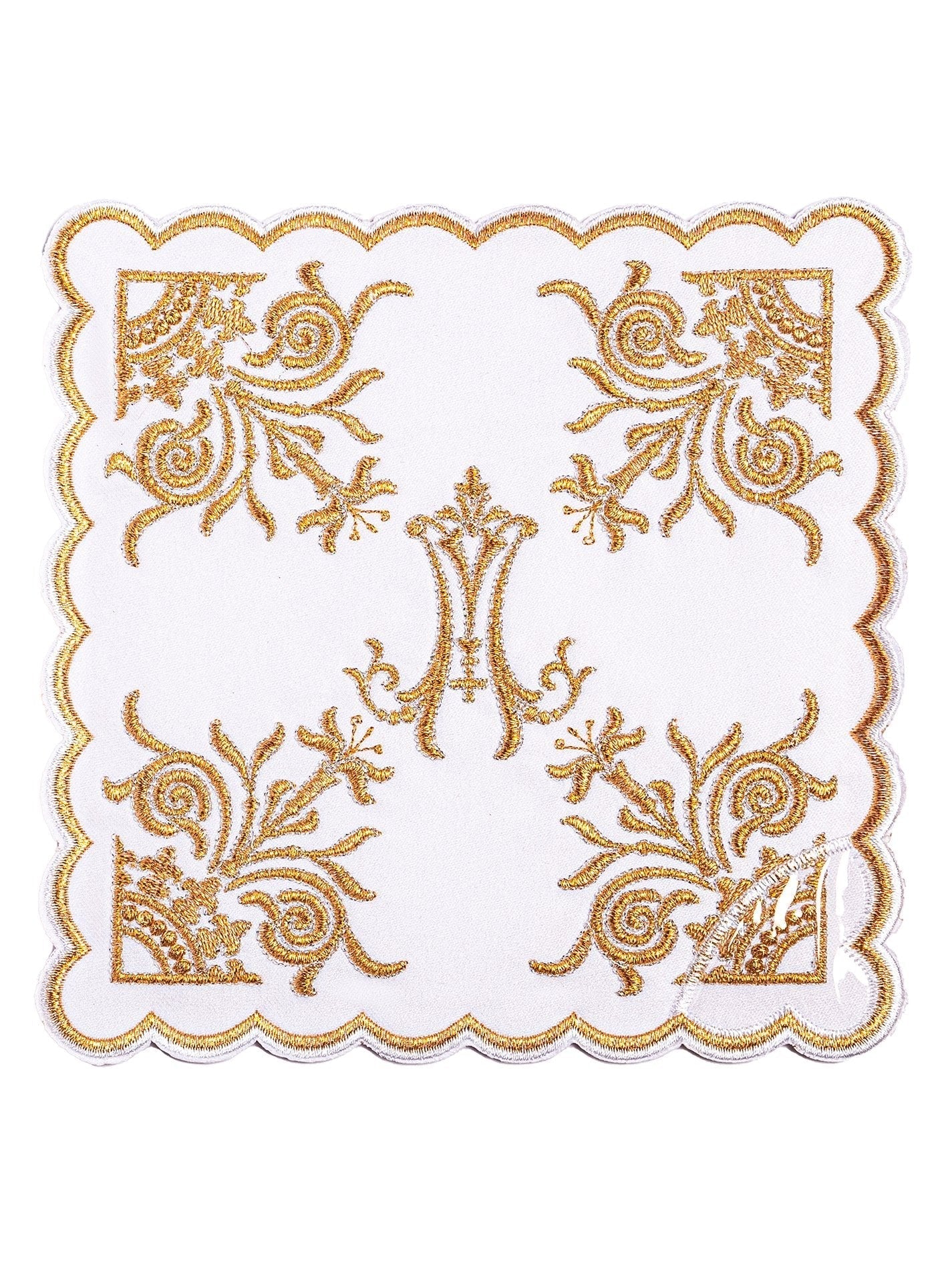 Linge d'autel brodé avec un motif marial coloré KK/077 - CHASUBLES.FR