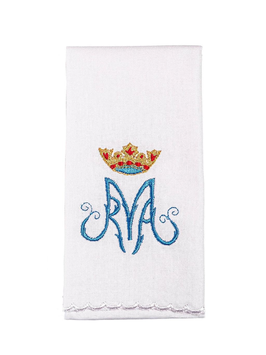 Linge d'autel brodé avec un motif marial coloré KK/003/C1 - CHASUBLES.FR