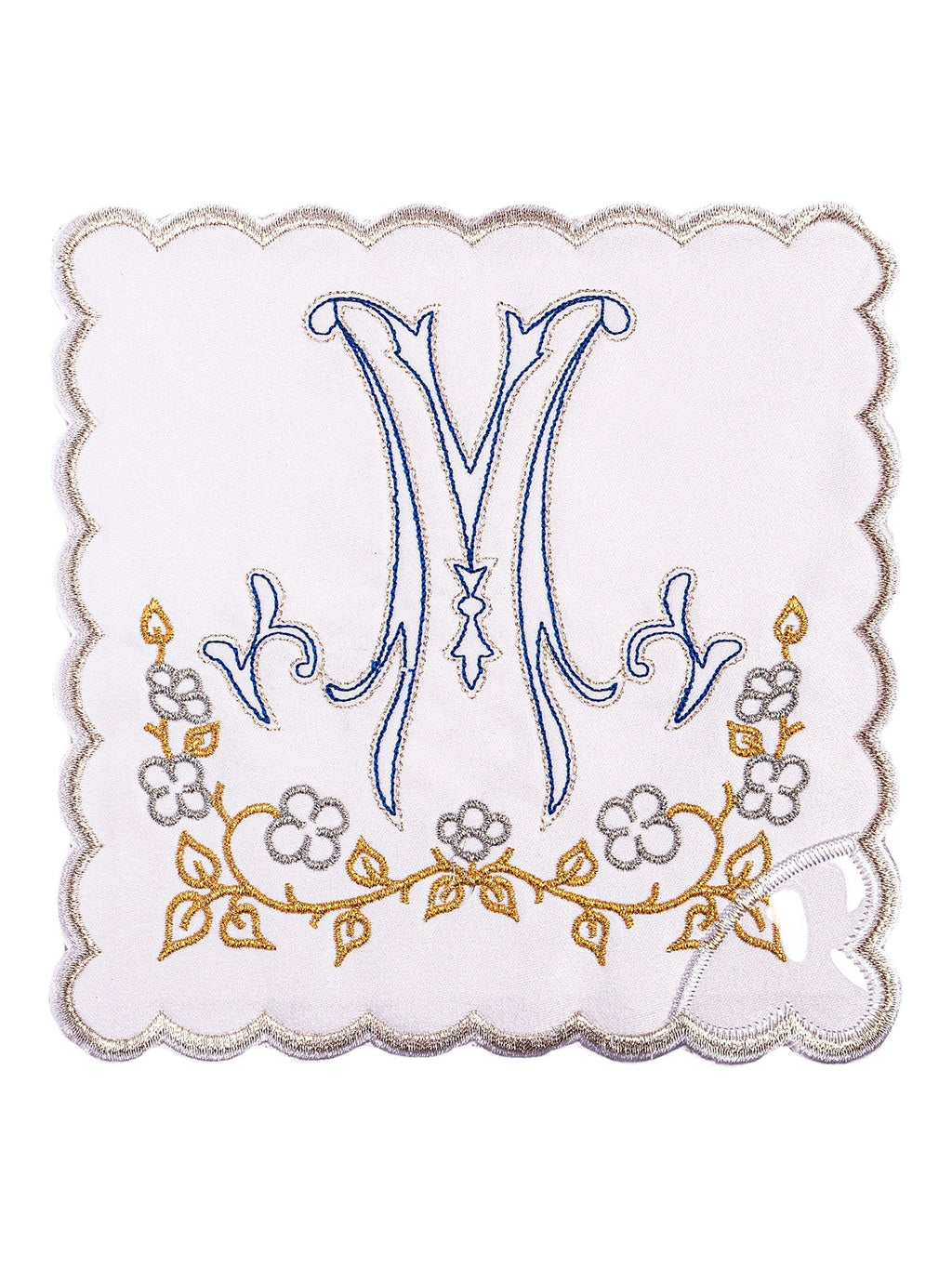 Linge d'autel brodé avec un motif marial richement décoré KK/085 - CHASUBLES.FR