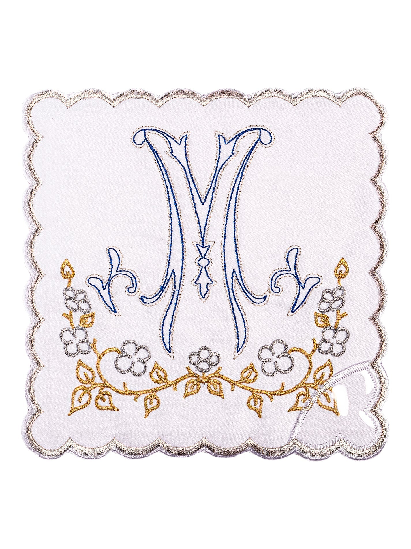 Linge d'autel brodé avec un motif marial richement décoré KK/085 - CHASUBLES.FR