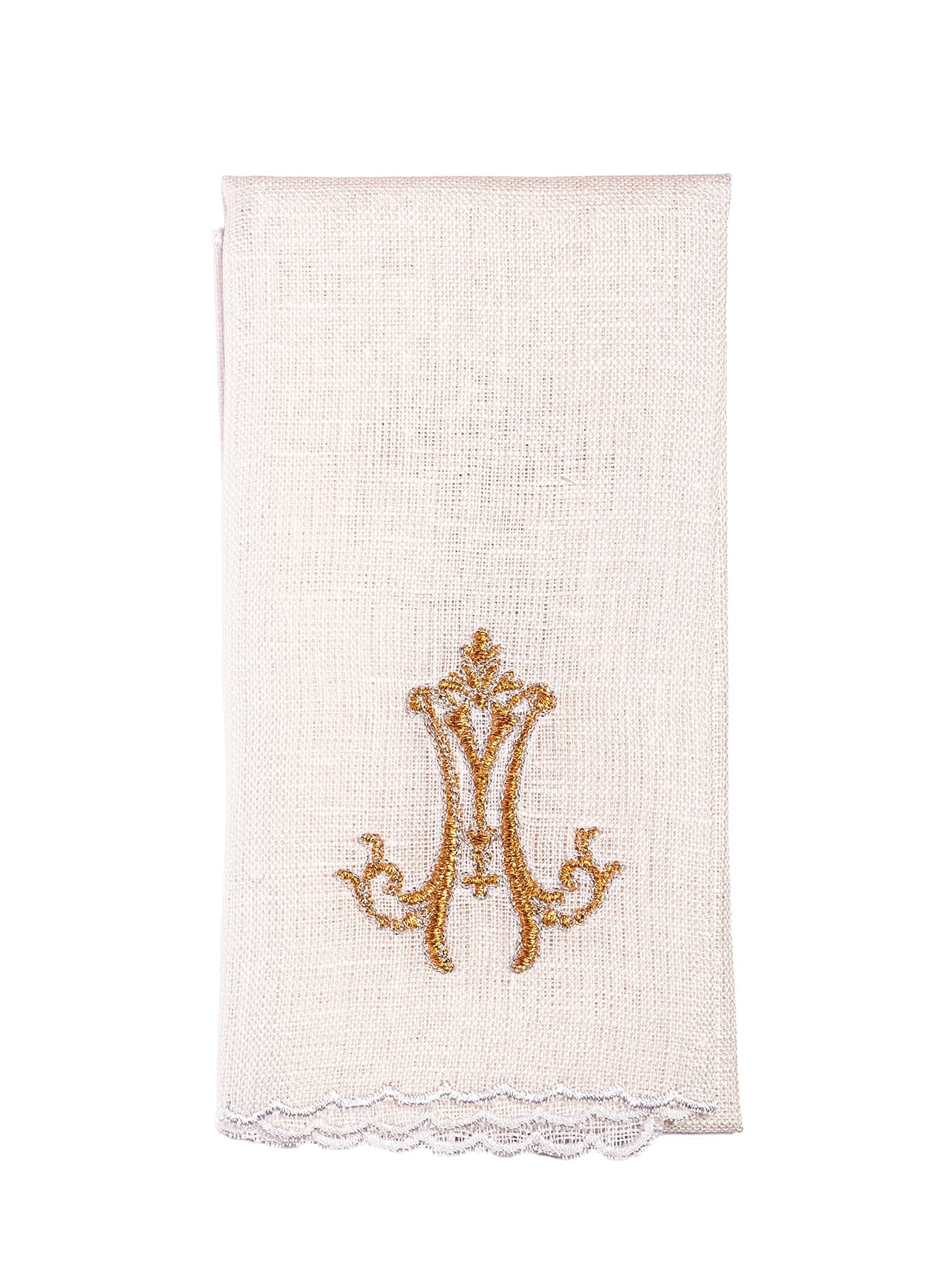 Linge d'autel brodé avec un motif marial richement décoré KKL/077 - CHASUBLES.FR