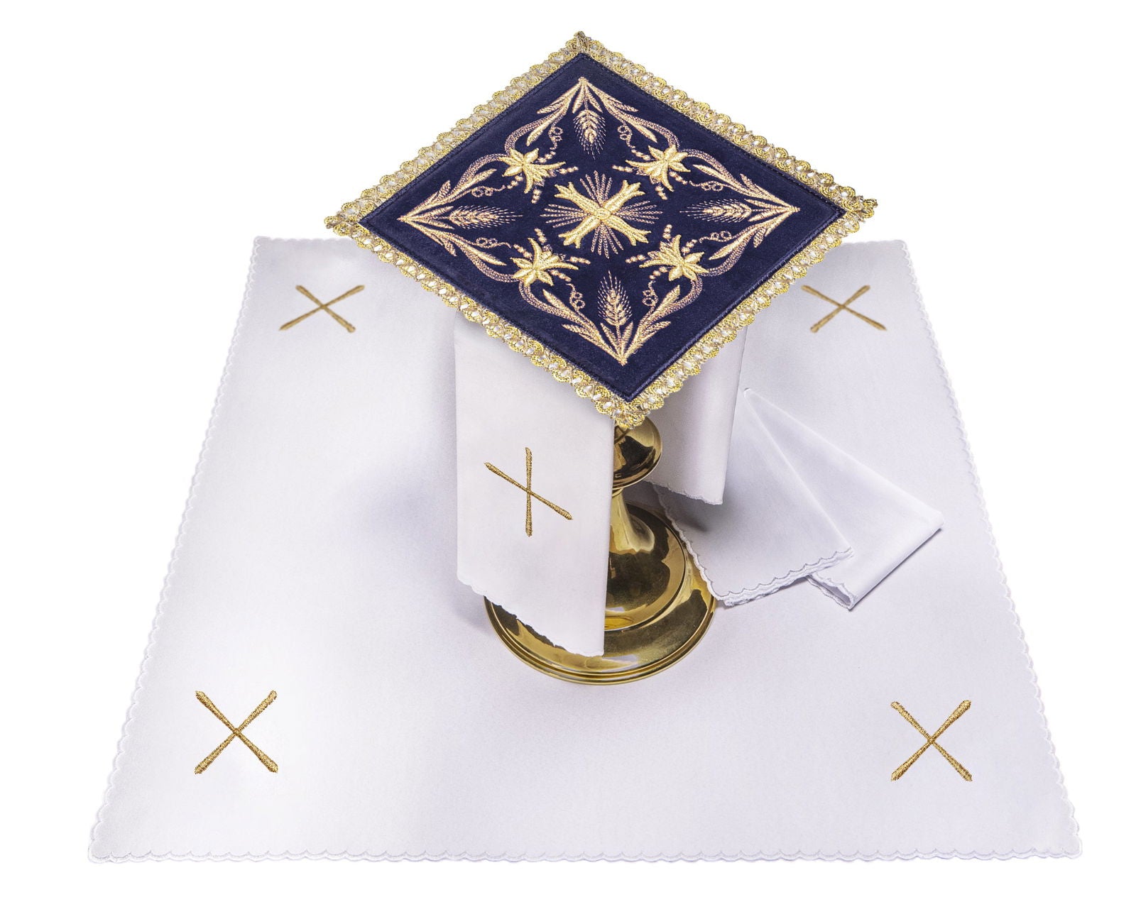 Linge d'autel brodé en lin KK/5001/C4 - CHASUBLES.FR
