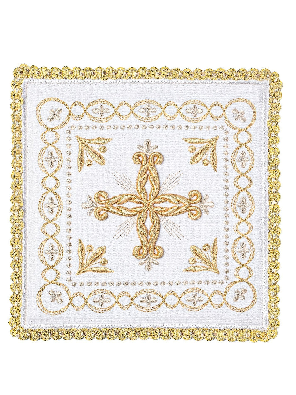 Linge d'autel brodé en velours écru KK/5006/C2 - CHASUBLES.FR